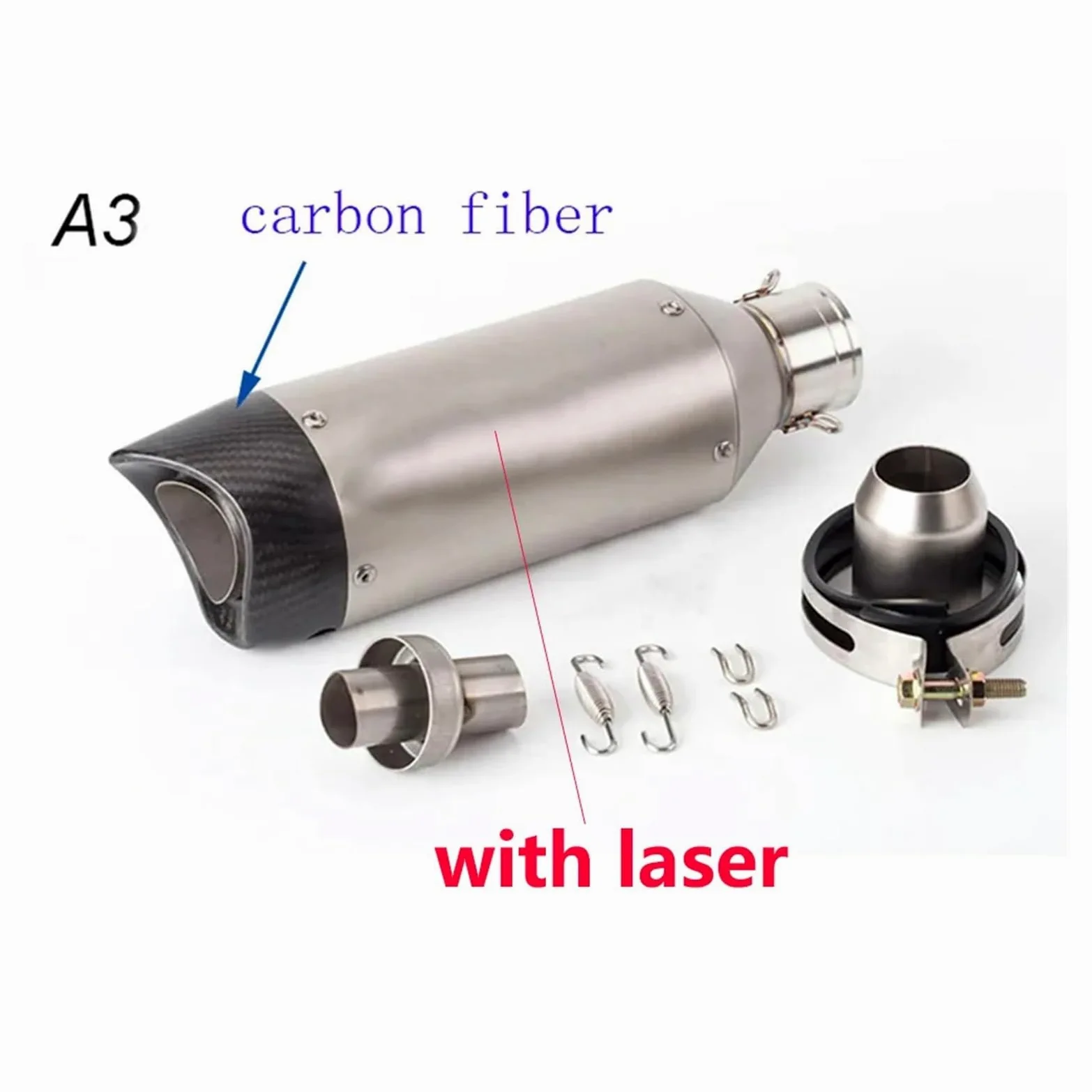 Embellecedor escape para coche Para Escape universal de motocicleta para tubo para escape fibra carbono para silenciador(Type A1)