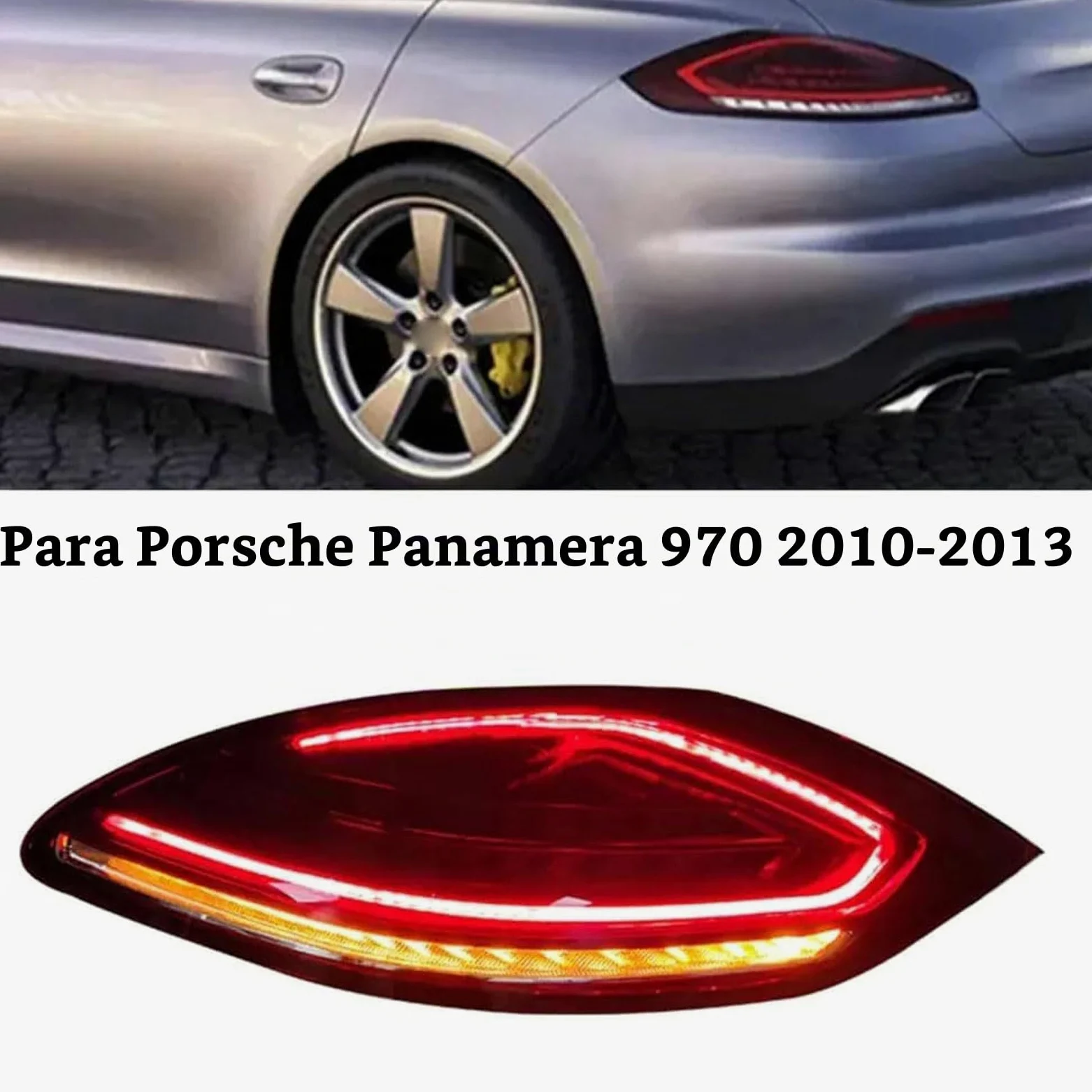 Faro Trasero de Coche para Porsche Panamera 970 2010 2011 2012 2013, Piloto Trasero Conjunto Luz Traseras Lámpara Freno Coche Luz Advertencia Accesorios,Smoked