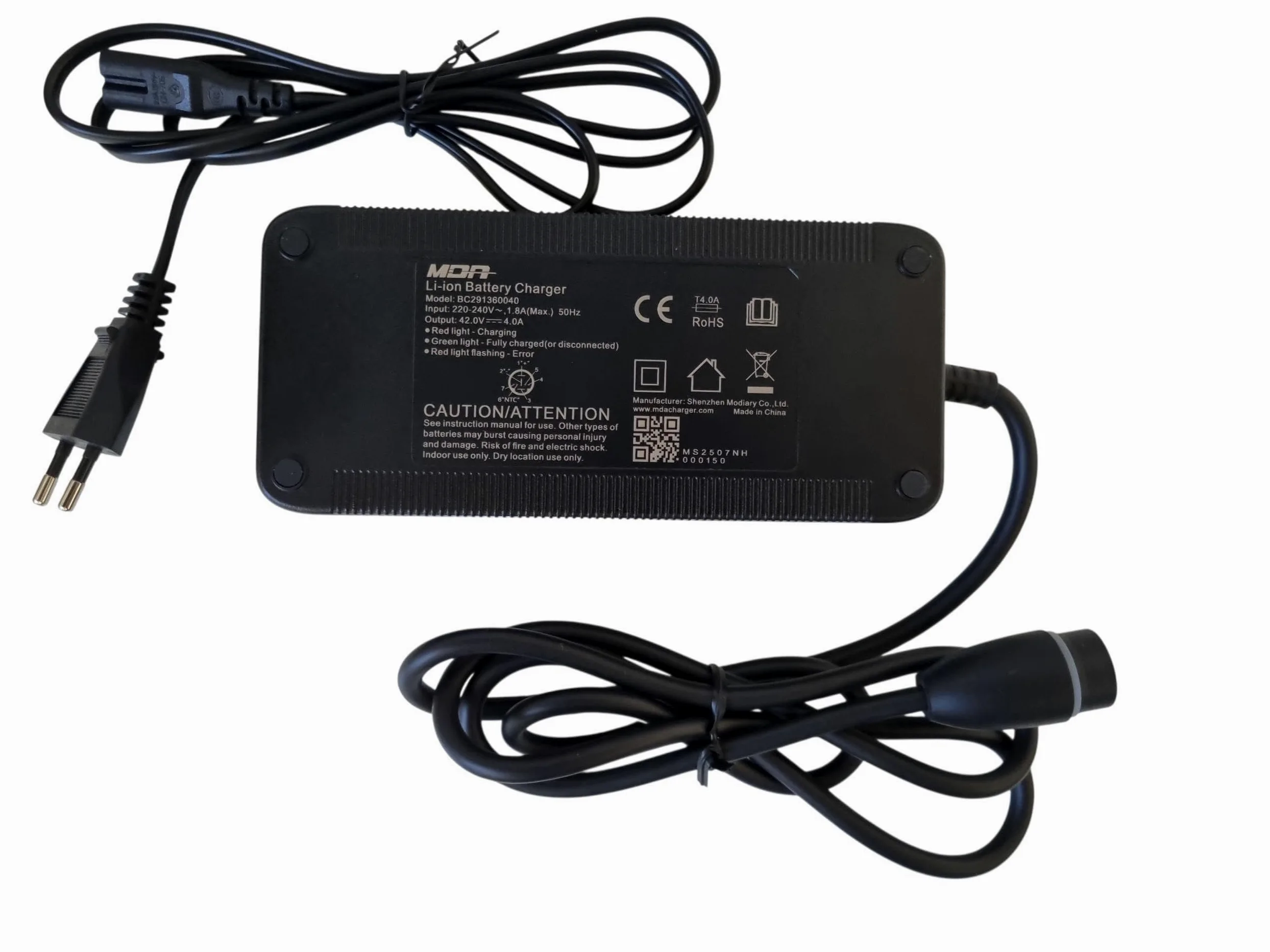 BC291360040 - Cargador para bicicleta eléctrica (42 V, 4 A, compatible con batería Trend Power, 720 Wh, 36 V, compatible con Yamaha Haibike AllMtn 10)