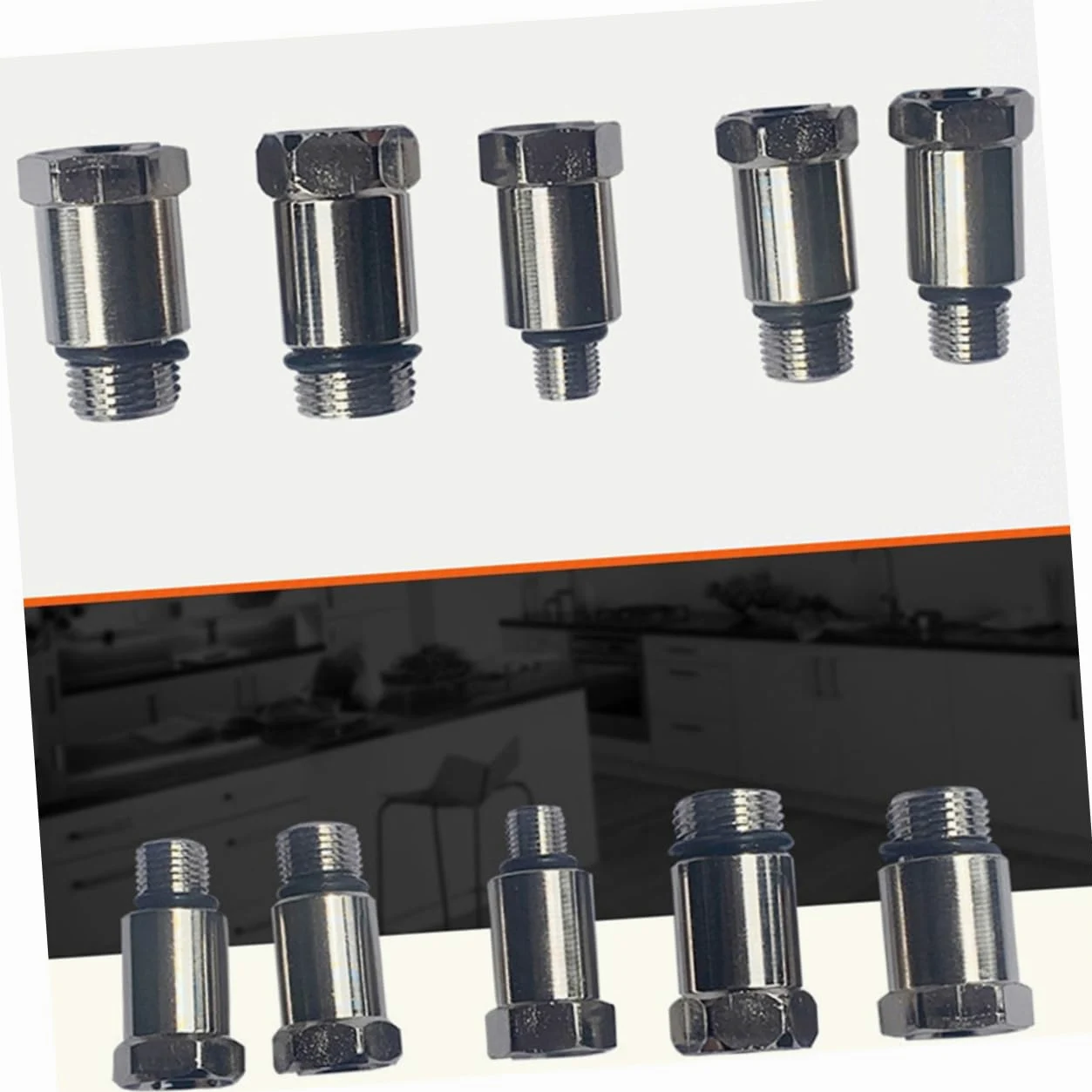 Cabilock Manómetro de Compresión para Motor de Gasolina, 0-300 Psi, Adaptadores Roscados y Conos de Goma para Diagnóstico del Cilindro