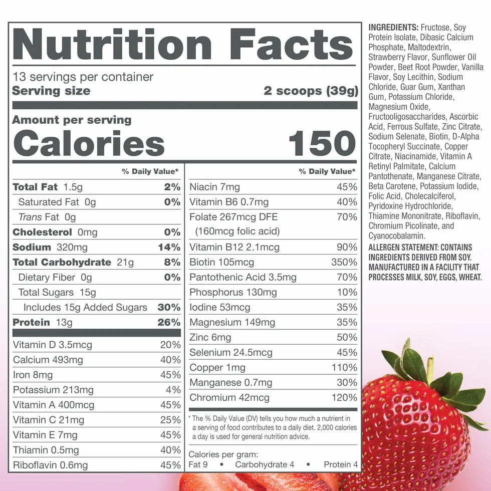 Naturade Total Soy Strawberry 1 LB 1.88 OZ