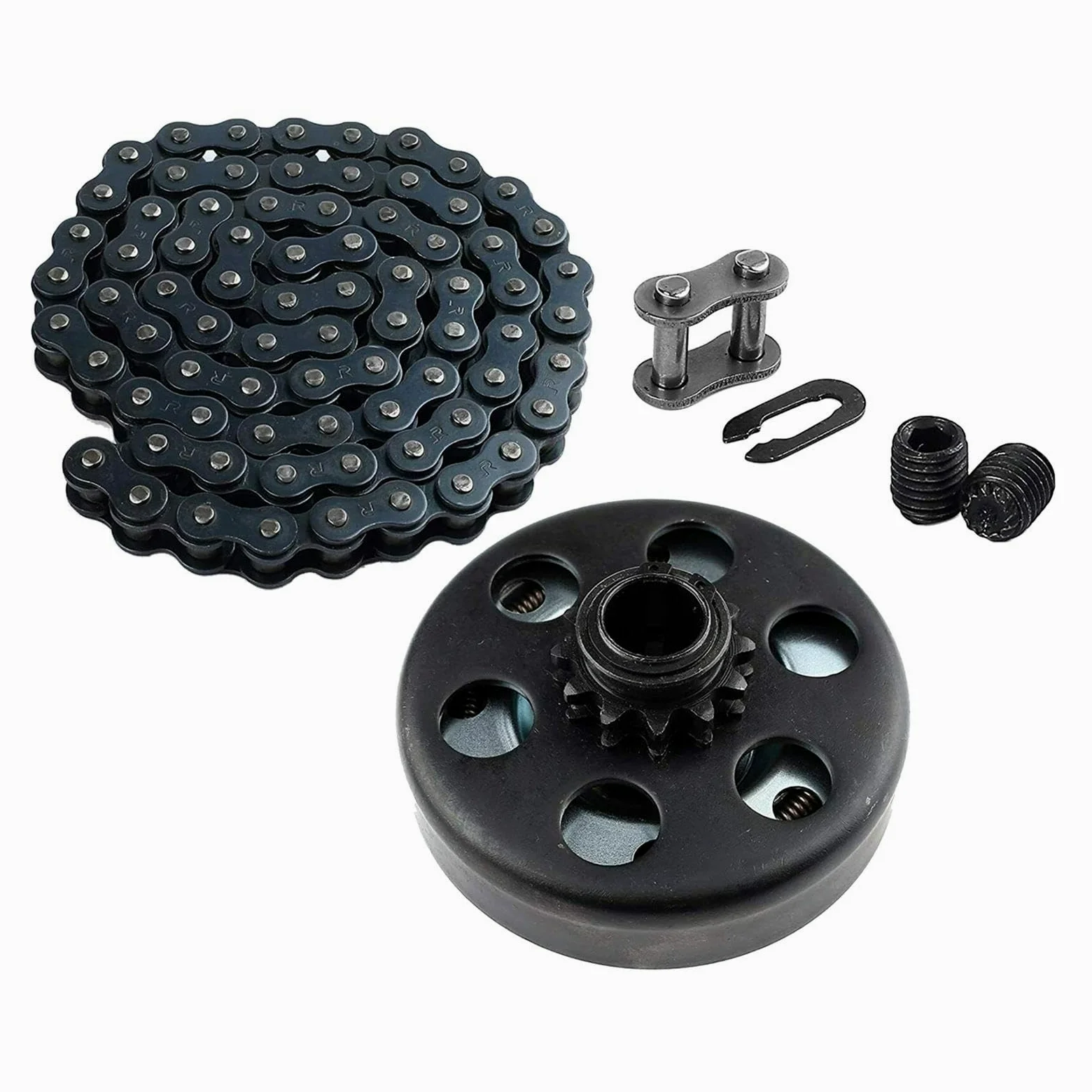 Juego de discos de embrague Ajuste para Mini bicicleta motor embrague Kit eje 12T piñón acero duradero Embrague Asamblea