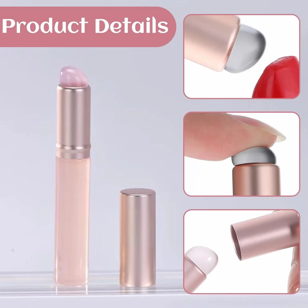 Cepillo De Labios De Silicona Aplicador De Máscara Multifuncional 2 Uds Con Tapa