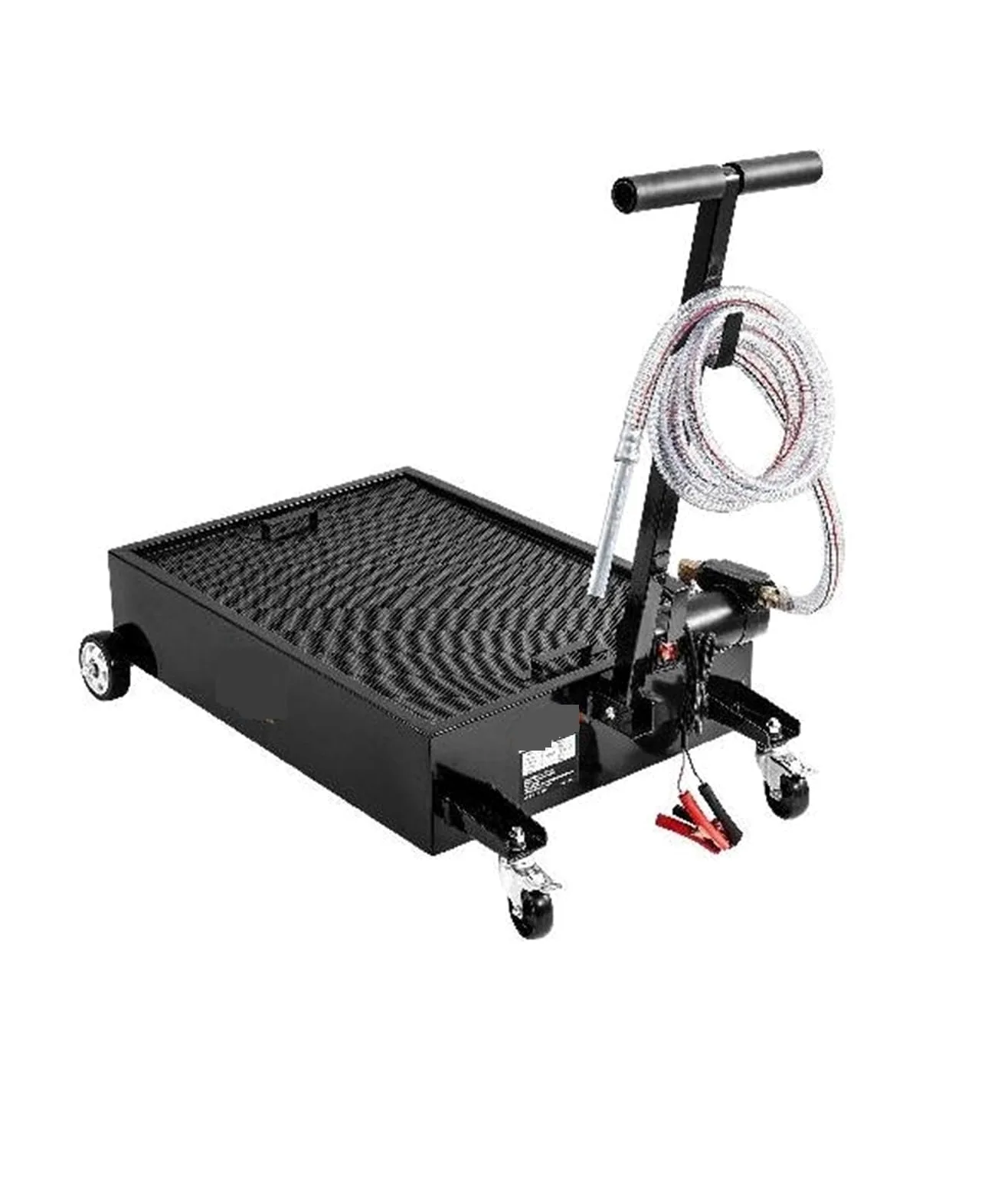 Bandeja de drenaje aceite perfil bajo 15 galones con bomba eléctrica 180 W Manguera 8.2 pies y manija plegable for camiones, autobuses, vehículos recreativos Para principiantes y uso doméstico