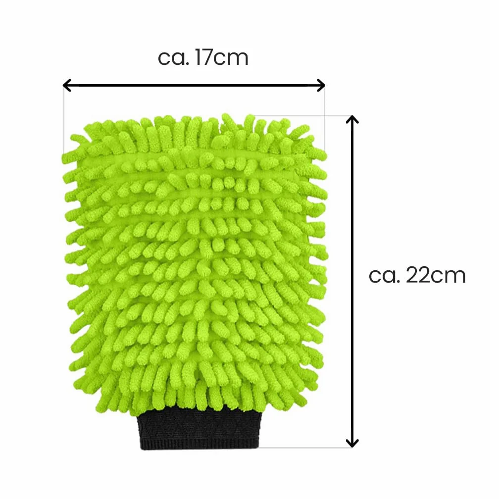 BiOHY Manopla de lavado de microfibra para coche (juego de 6) | Premium Chenille Auto Wash Guante para el cuidado del coche, pintura, llantas y discos | lavable a máquina | Sin pelusas, antiarañazos y