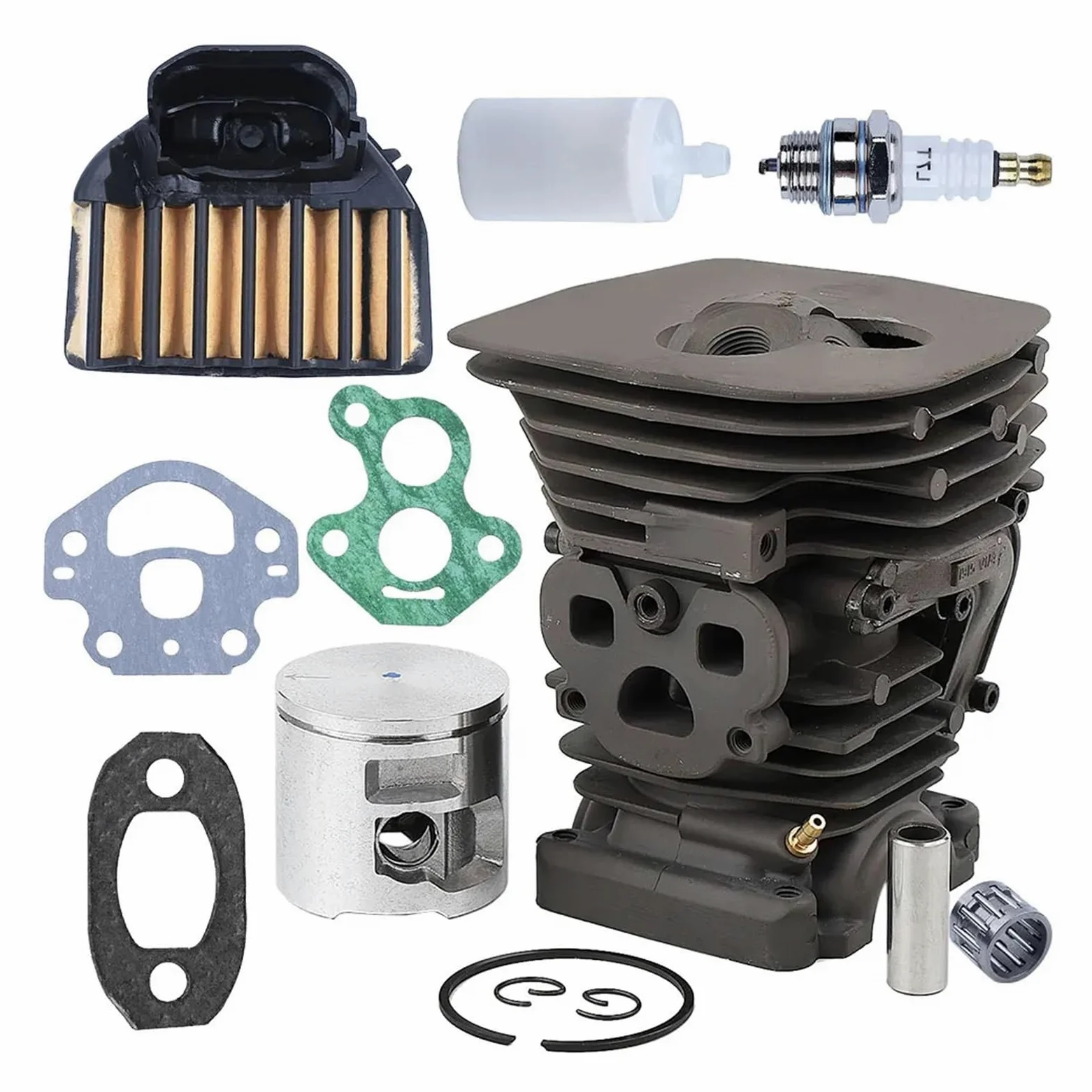 Kit de pistón cilindro motosierra 47mm for Husqvarna 455 455e 460 con bomba aceite línea filtro combustible aire reemplazar 537320402 537255702