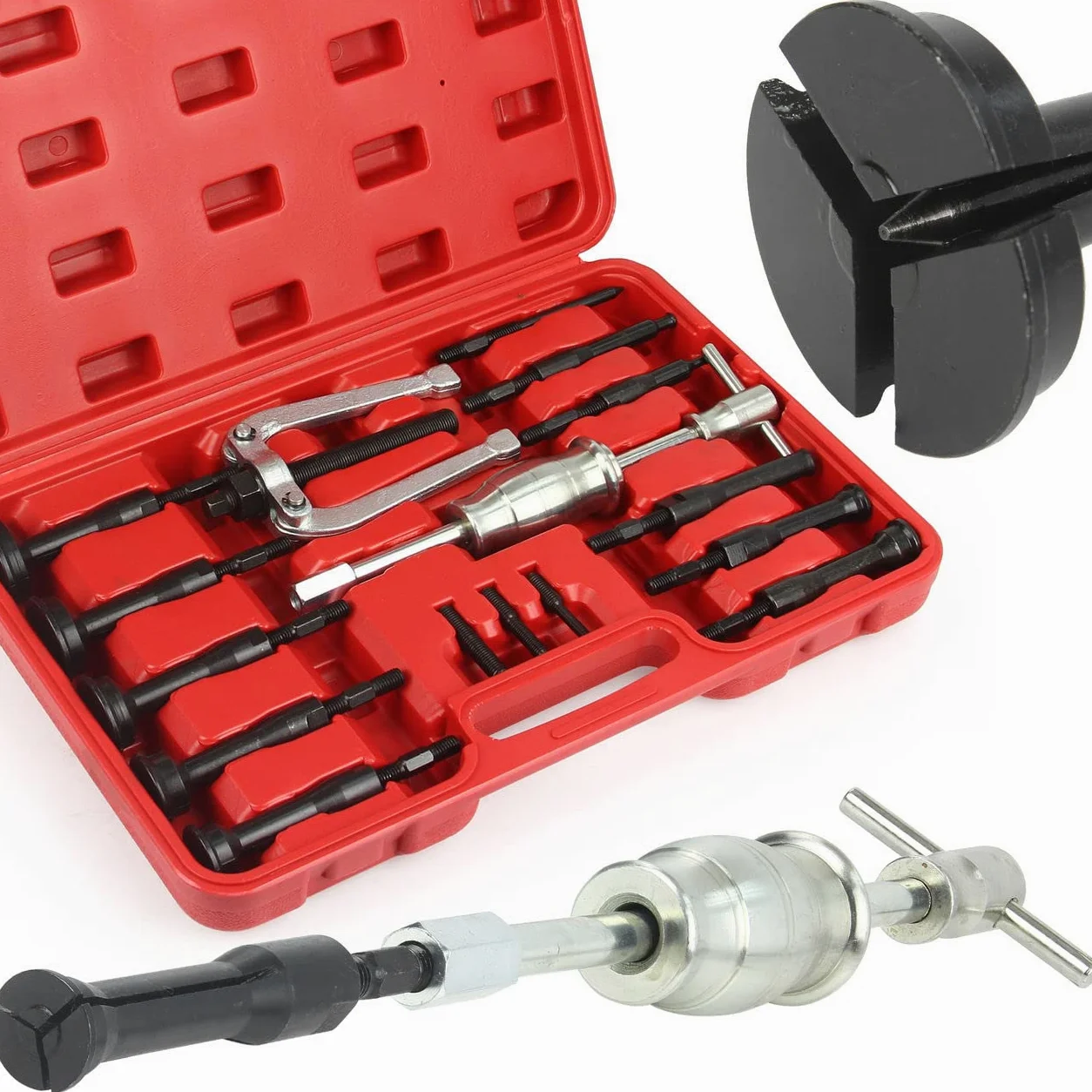 Kit Extractor Inercial Rodamientos Bujes Ø8-58 mm | Martillo M10 295 cm | Adaptadores M6x1.0 M8x1.25 M10x1.5