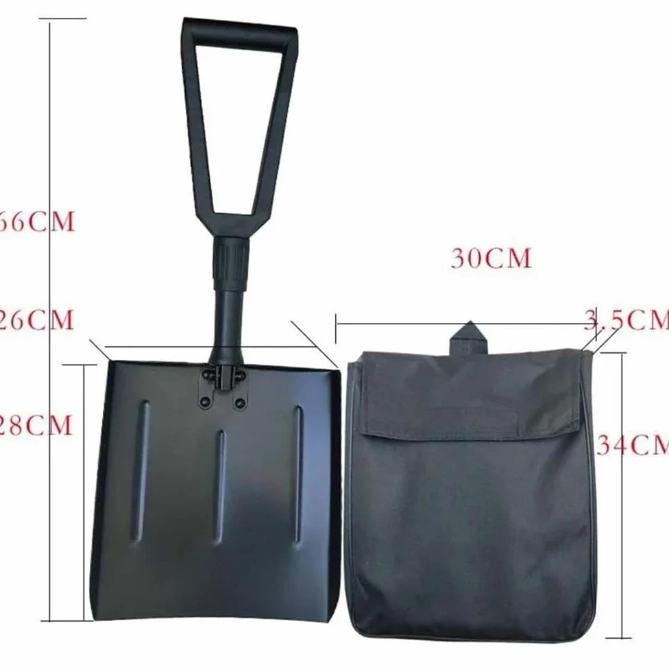Rascador de hielo para coche Pala De Nieve De Emergencia Para Coche, Pala De Nieve Plegable Aluminio, Pala Utilitaria Deportiva Ligera Con Bolsa Para Coche Camping Al Aire Libre Rascadores de hielo pa