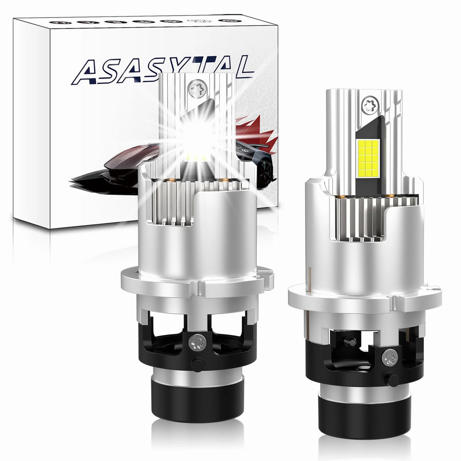 D2S D2R Bombillas de Faro LED,35W 6500K Blanco Puro Brillante CANBUS,Misma altura de base Plug y Reproducir Directamente con la Actualización Original de la HID Bombas de de Xenón OEM, 1 Par