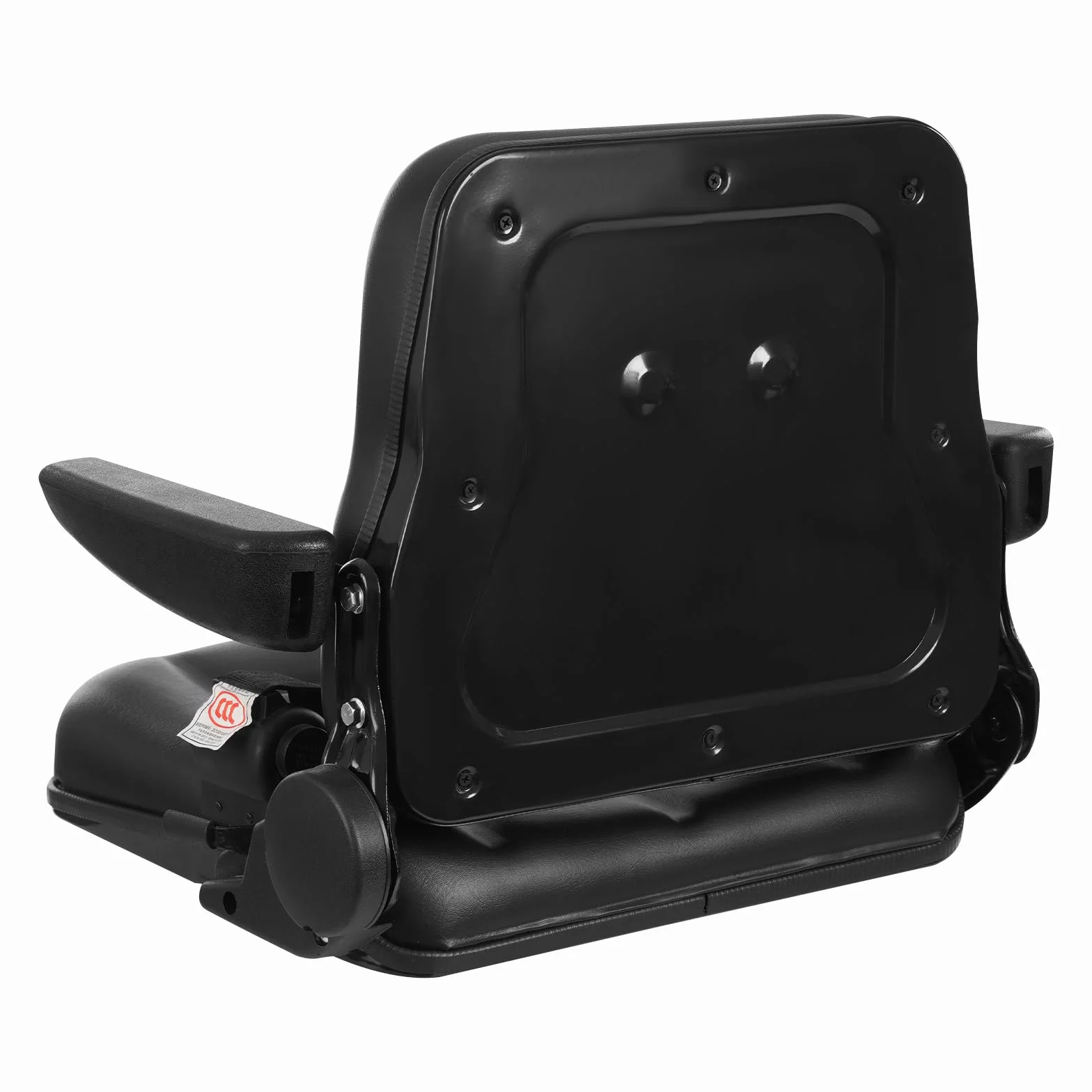 Asiento universal para carretilla elevadora, asiento de tractor ajustable con reposabrazos, cinturón de seguridad y piel sintética de PVC impermeable, para carretillas elevadoras, tractores y
