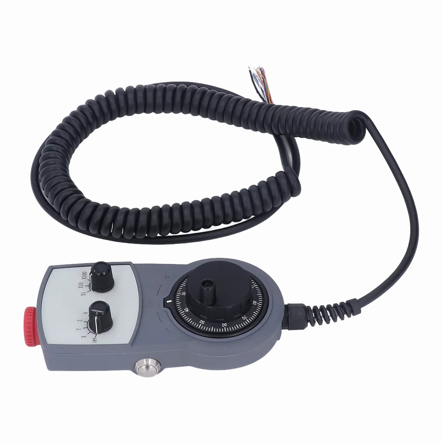 Generic Controlador de Volante Electrónico CNC con Base Magnética para Uso Conveniente en Fabricación, Cables Duraderos, Parada de Emergencia Incluida