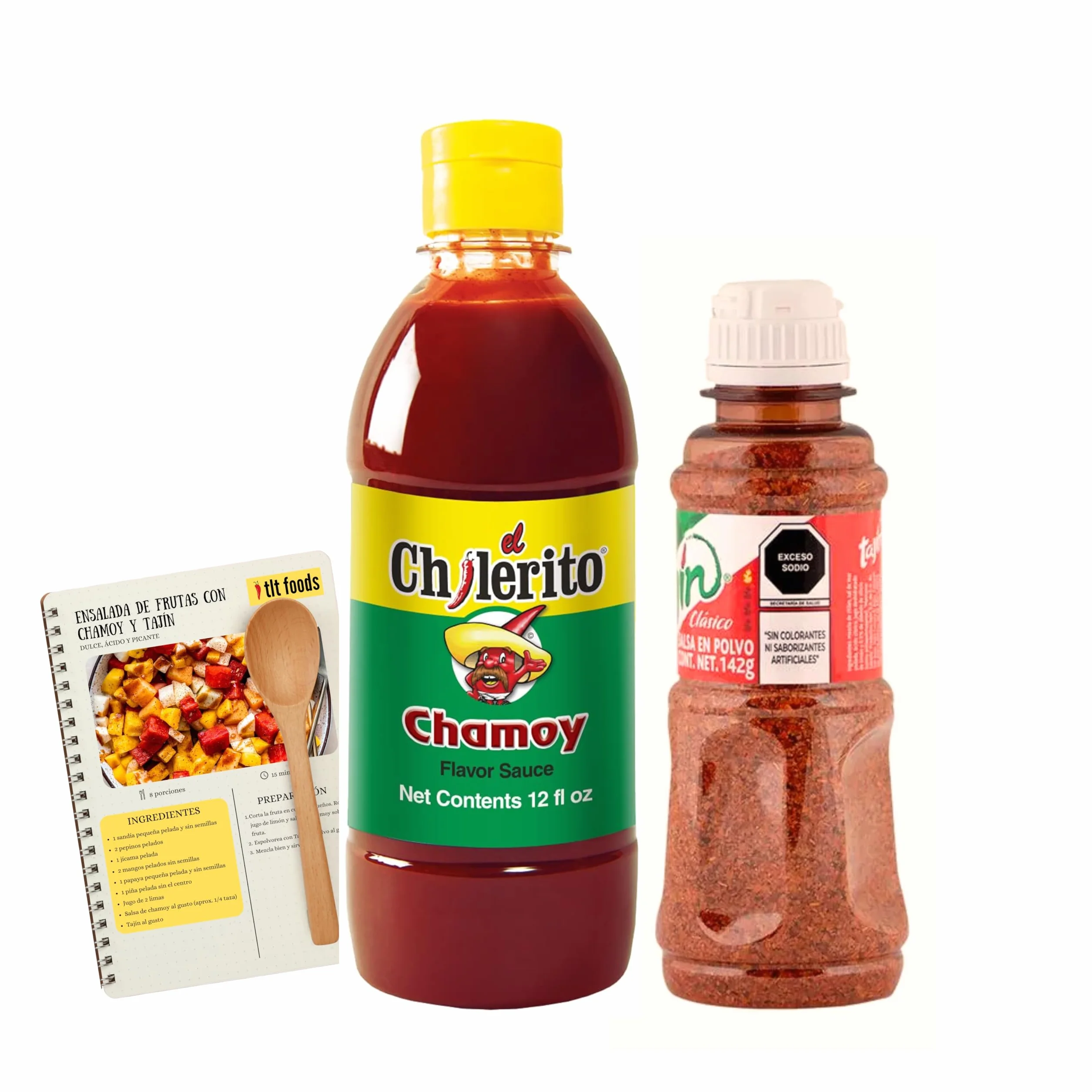 TLT FOODS Salsa Chamoy Chilerito 355ml Tajín En Polvo Clásico Mezcla De Chiles Lima y Sal 142g Condimentos Mexicanos Dulces Picantes