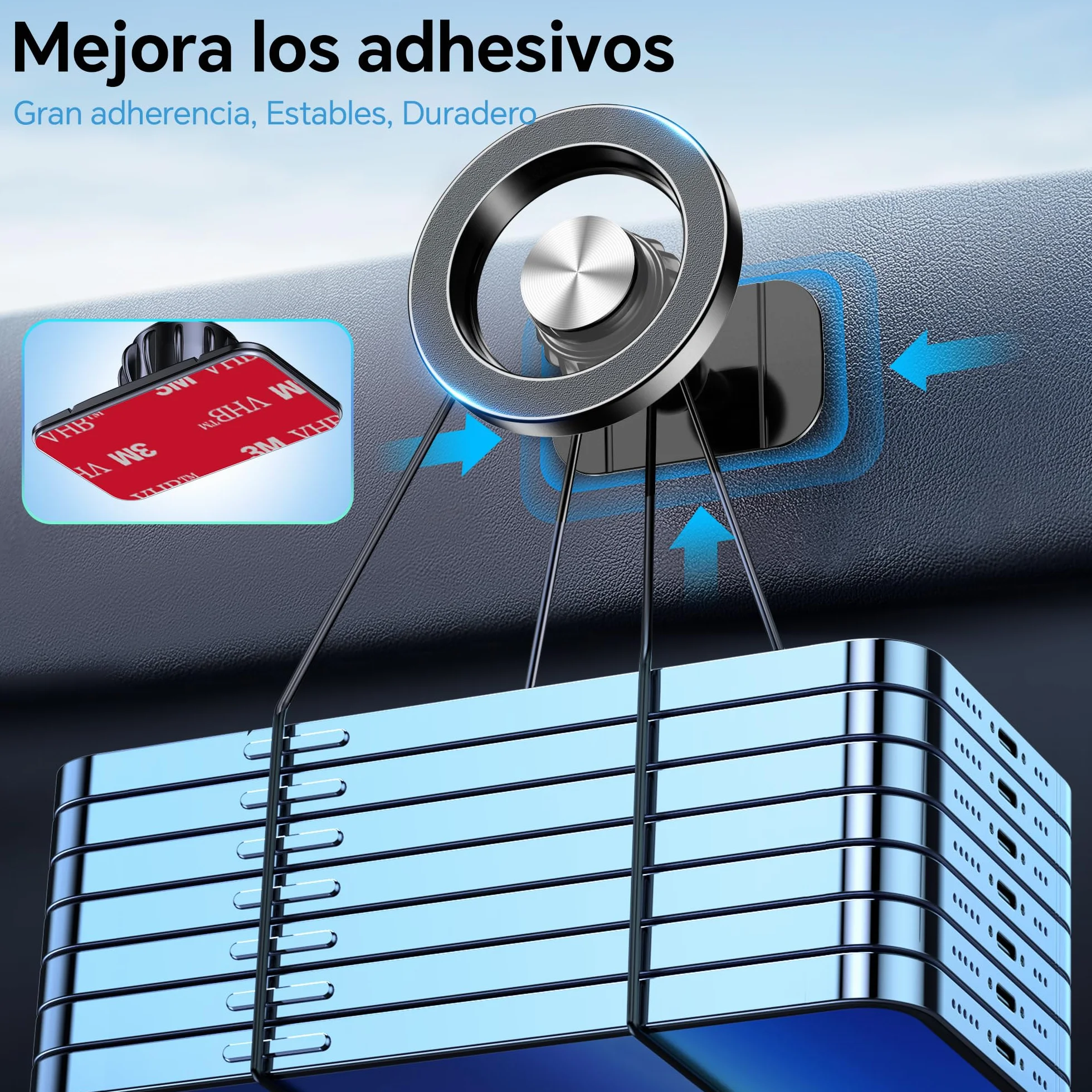 Coolpow Soporte Móvil Coche Magsafe Imanes 360° Rotación para iPhone 17 16