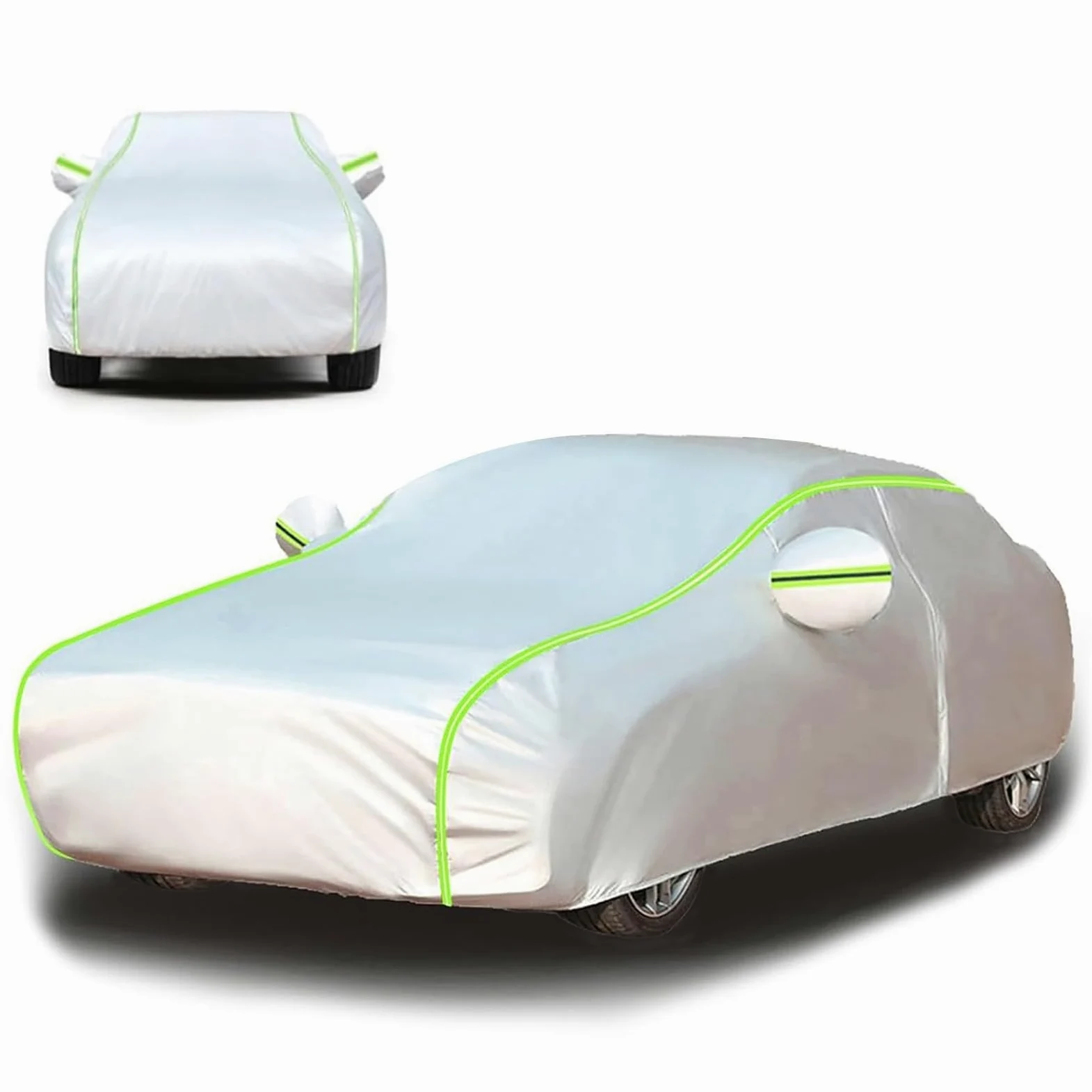 Funda Coche Exterior para 𝖪𝗂𝖺 Picanto, Cubierta de Coche al Aire Libre Invierno Verano para Sol Nieve Lluvia Polvo Protección Impermeable Transpirable Resistente(Silver,para 𝖪𝗂𝖺 Picanto)