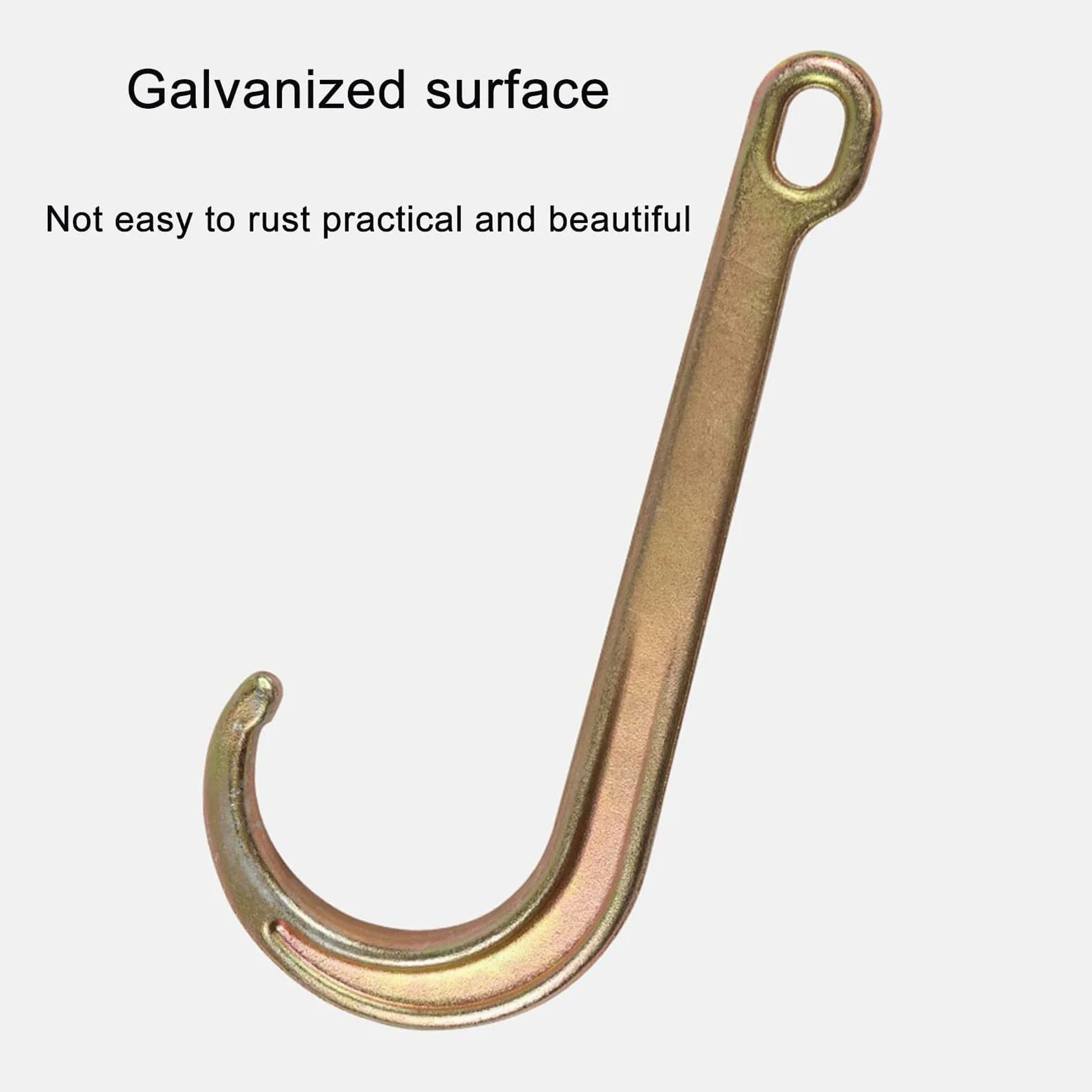 Gancho de vástago largo para avería de coche, gancho de remolque J para recuperación de Wrecker, gancho de cadena de remolque galvanizado resistente