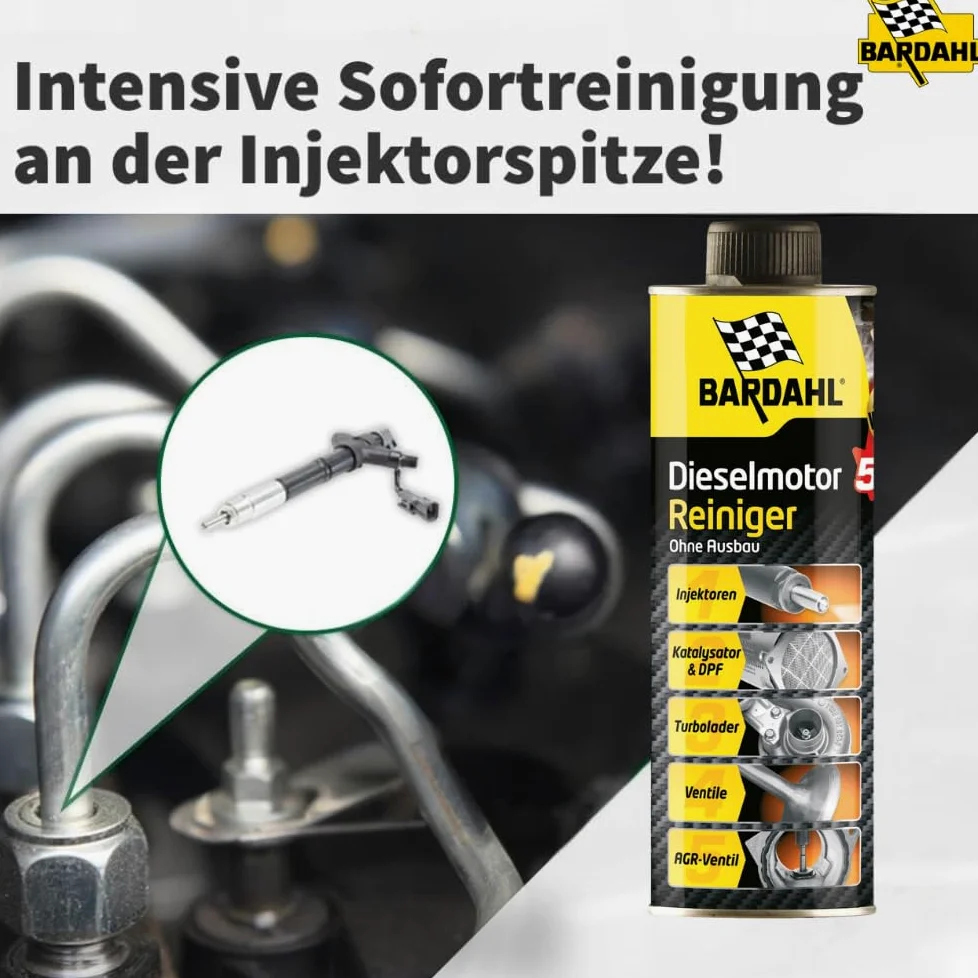 Bardahl Limpiador de motores diésel 5 en 1 | Limpiador de sistemas para motores diesel - Válvulas de limpieza AGR Filtro de partículas diésel DPF inyectores - 500 ml (5)