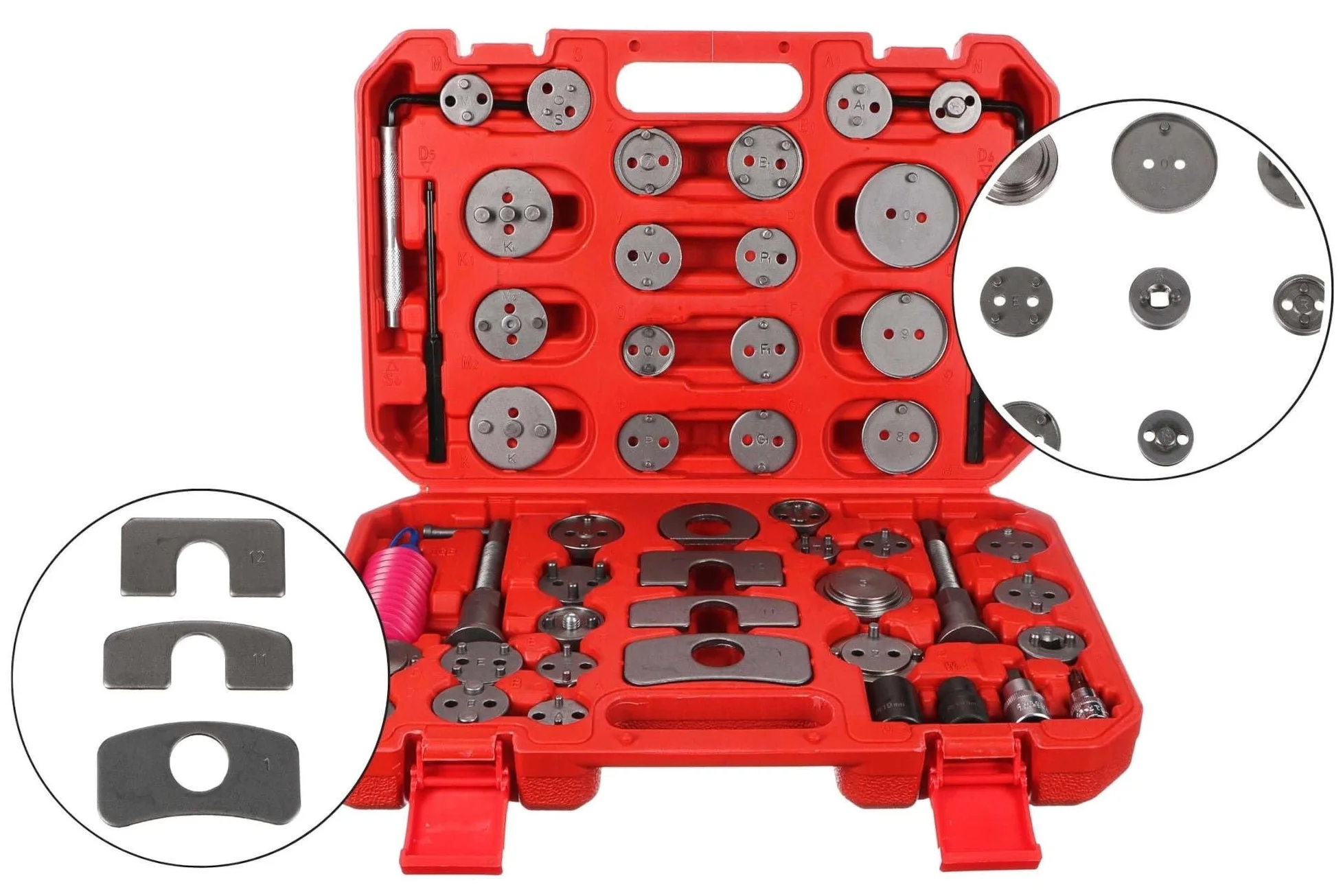 Mechanic Brake Set 50 | 50 Pieces | Plastic Case | Reset Tool for Brake Piston | Brake Caliper Piston Wind Back Tool Kit | Car Tool | Brake Repair | Universal