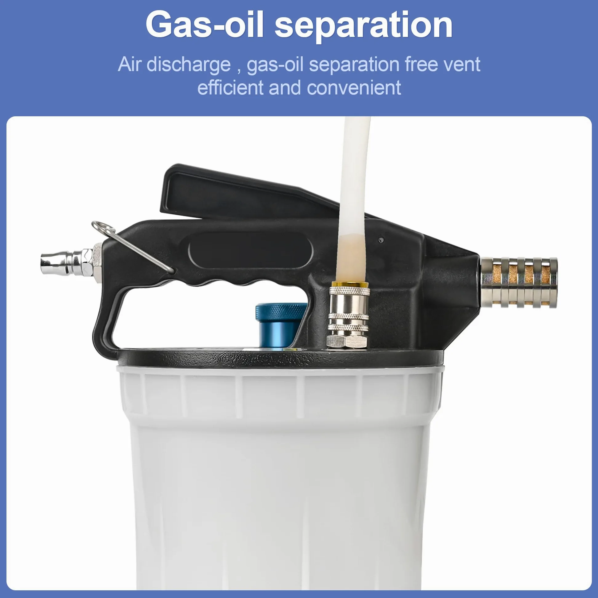 Kit de purgador de frenos al vacío de 2 litros con extractor de líquido de frenos de 2 L y botella de recarga de 1 L, juego de herramientas neumáticas para coche, coche, camión, EE. UU