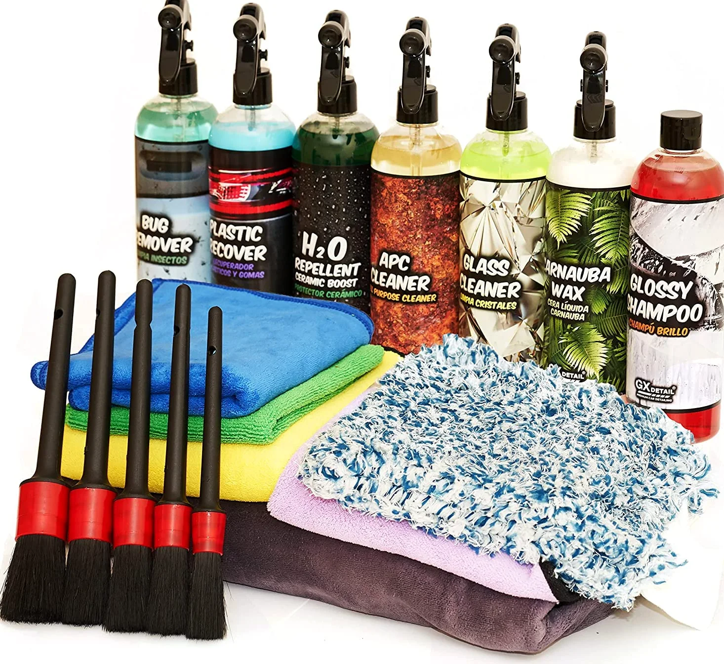 Pack Limpieza Carrocería GxDetail - Kit Limpieza para Coche Para Exterior Gx Detail - Premium y Básico - Pack Completo Carrocería (Pack Completo)