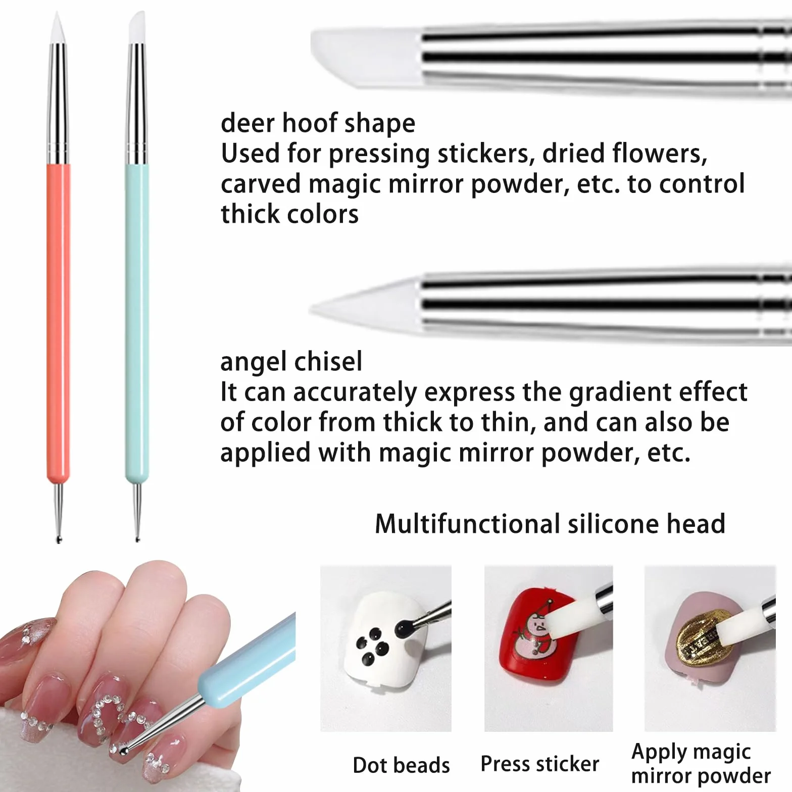 Nail Art Stamper,14 Pcs Placas Estampacion Uñas Nail Stamping Kit,Sellos De Silicona Transparente,Estampador Para Uñas Con Raspador