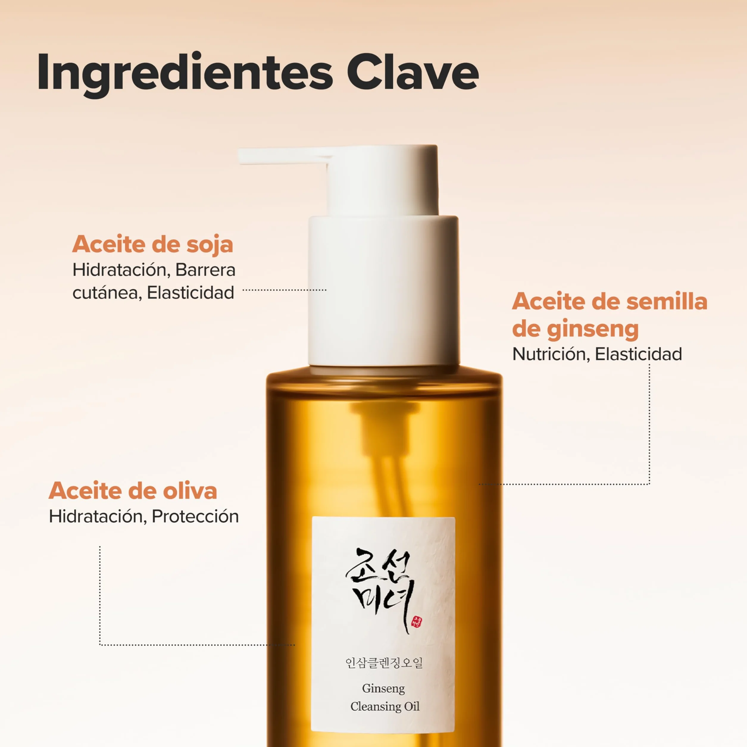 Beauty of Joseon Aceite Limpiador De Ginseng 210 Ml Desmaquillante Resistente Al Agua Para Pieles Sensibles