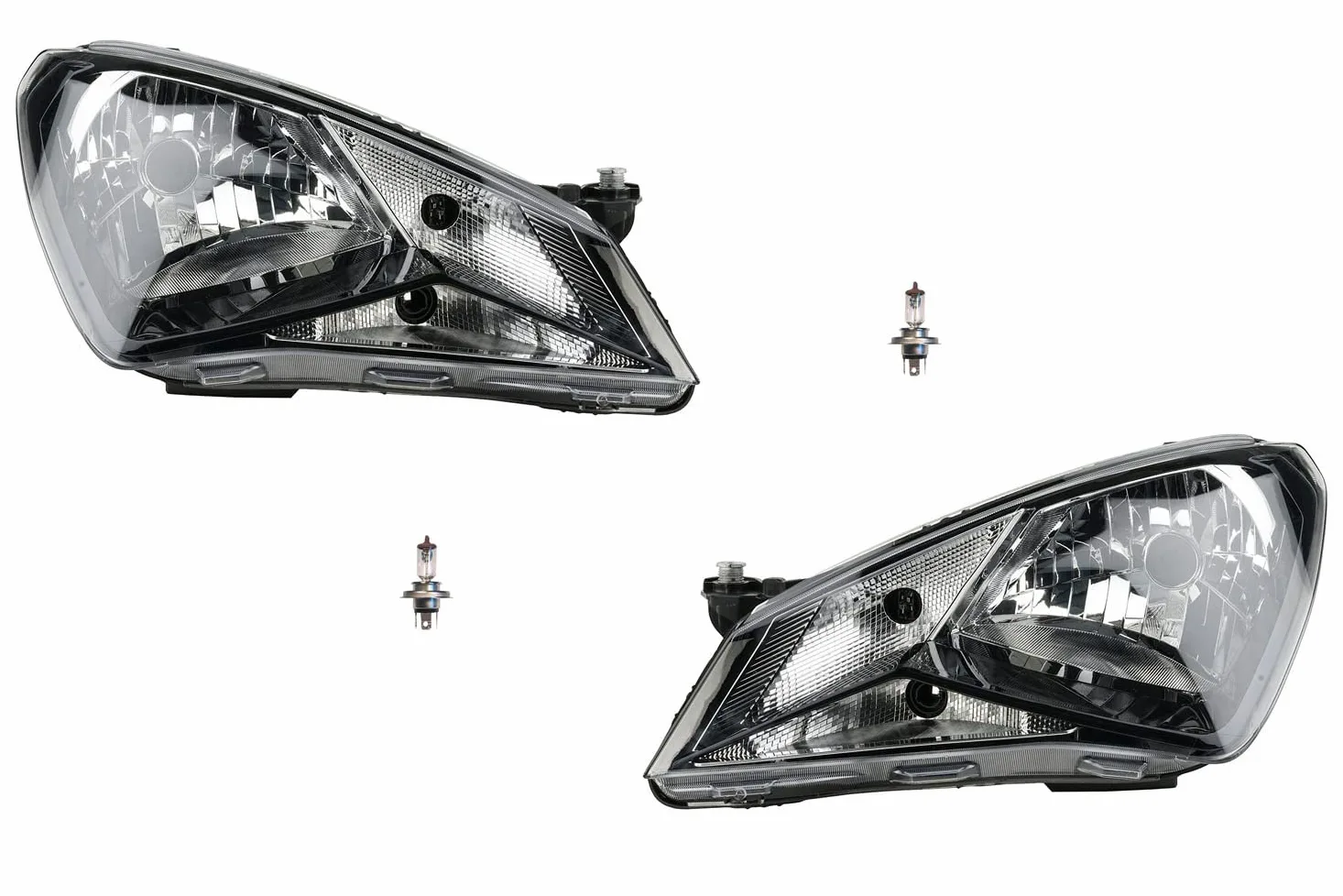 Johns, Apto para faros Seat MII 10/11 - con juego de bombillas H4 izquierda y derecha.