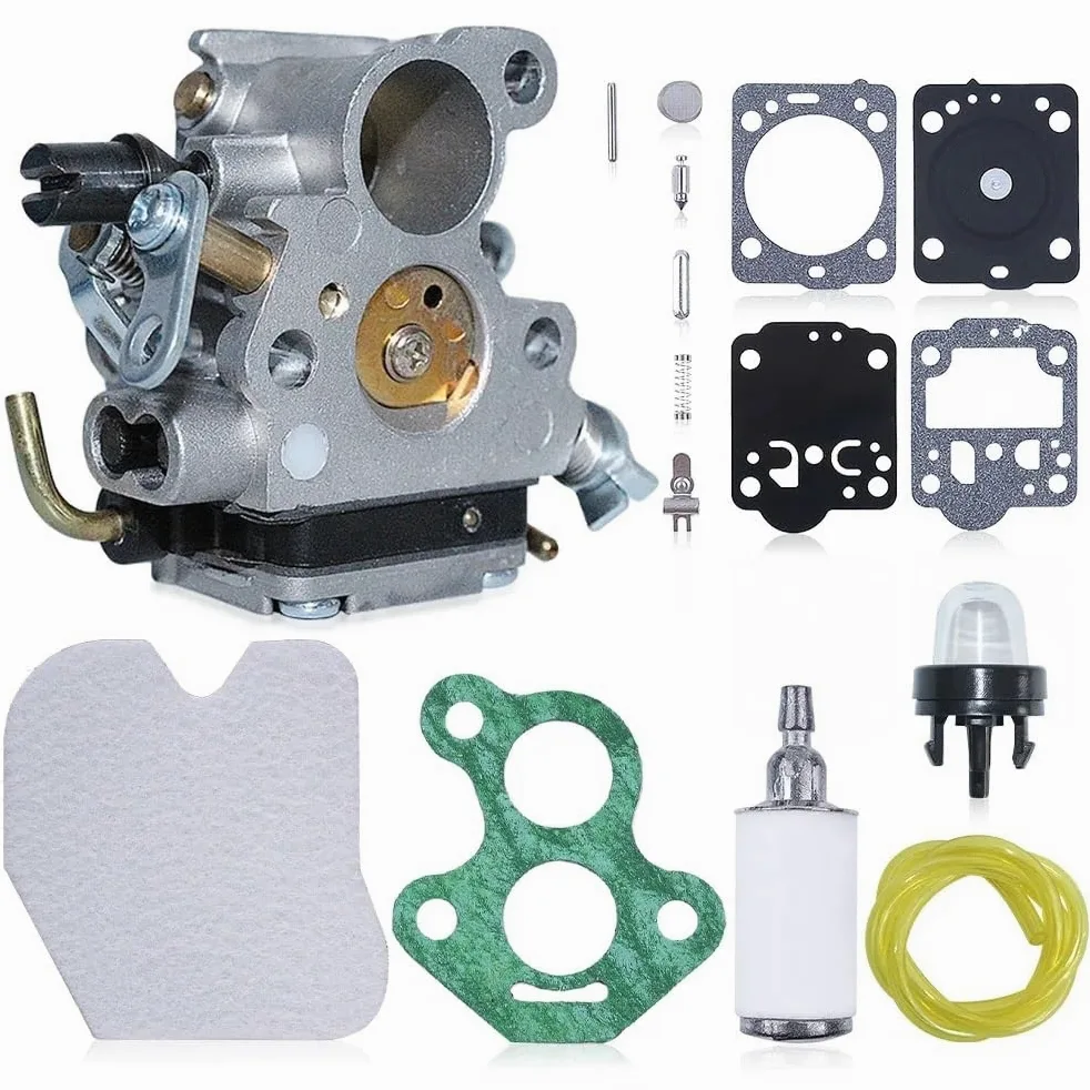 Kit de reparación de filtro de aire de carburador compatible con motosierra H 235 235E 236 240 240E con juego de juntas de carburador de línea de combustible 545072601 574719402