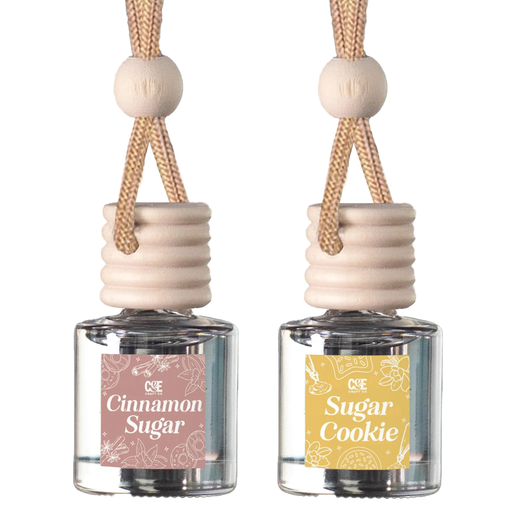 CE Craft Paquete de 2 difusores de aceite de fragancia para colgar en el aire del coche, difusor de ambientador de coche para aceites esenciales, aromas, aromaterapia, difusor de automóvil