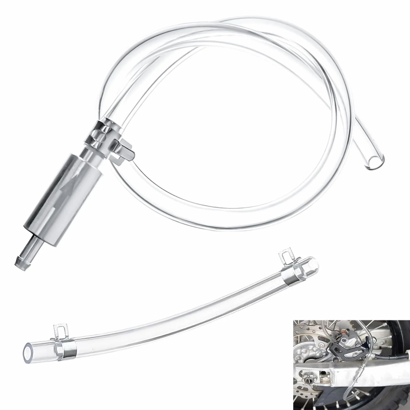 Manguera de Purga Frenos para Moto y Coche Hidráulico, Kit Purga Frenos y Clutch con Válvula Unidireccional Antirretorno, Herramienta de Cambio Universal para Embragues Sistemas de Frenado Hidráulico