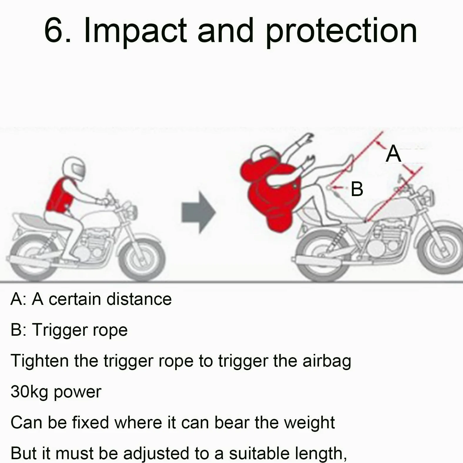 Chaleco con airbag para Motociclistas Chaleco con airbag Ligero de Alta Visibilidad con Bolsa de Aire para el Cuello (Negro L)