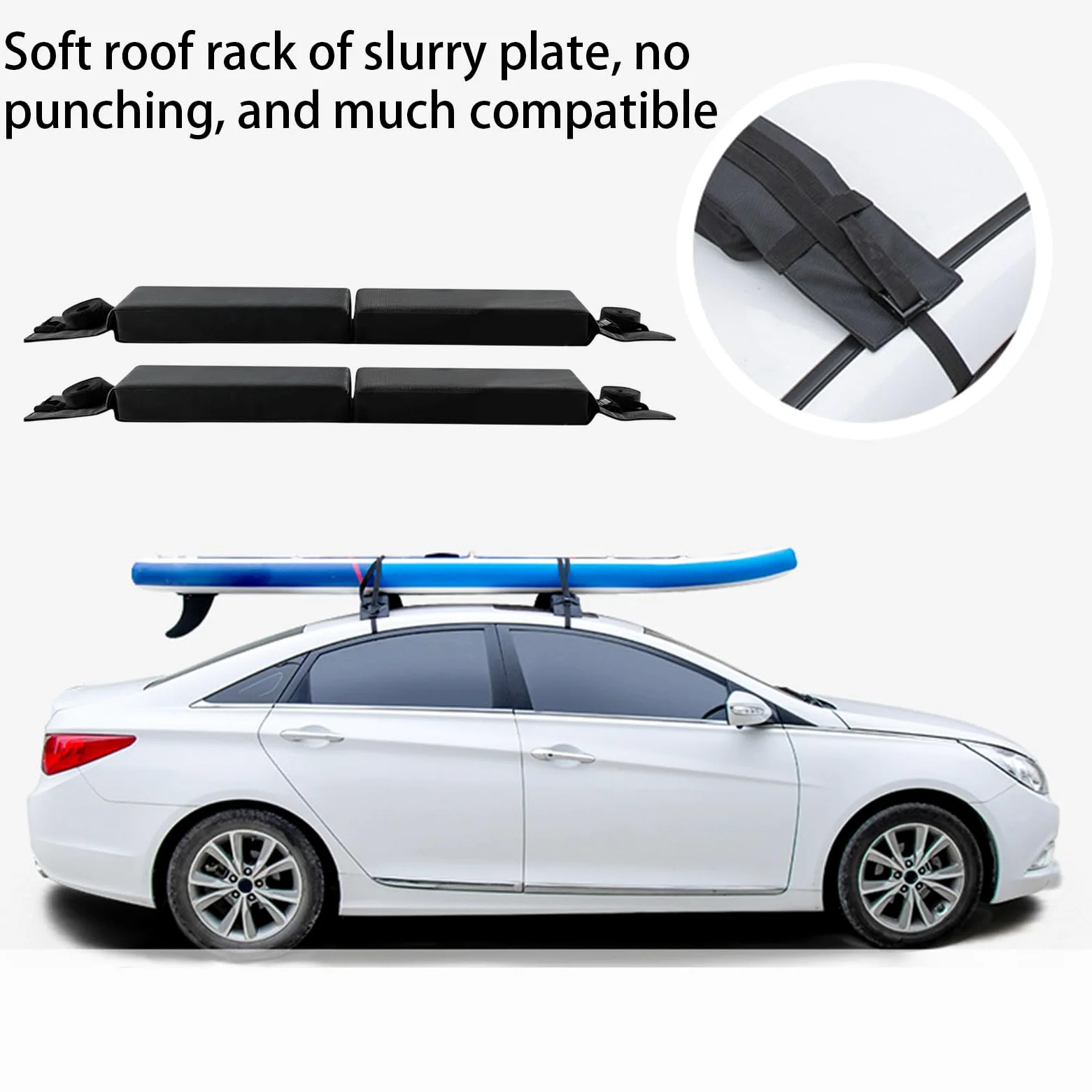 Portaequipajes para Kayak En Techo De Coche Soporte para Kayak Y Tablas De | Organizador Exterior Con Amortiguación Para Sedán, Monovolumen Y Vehículo