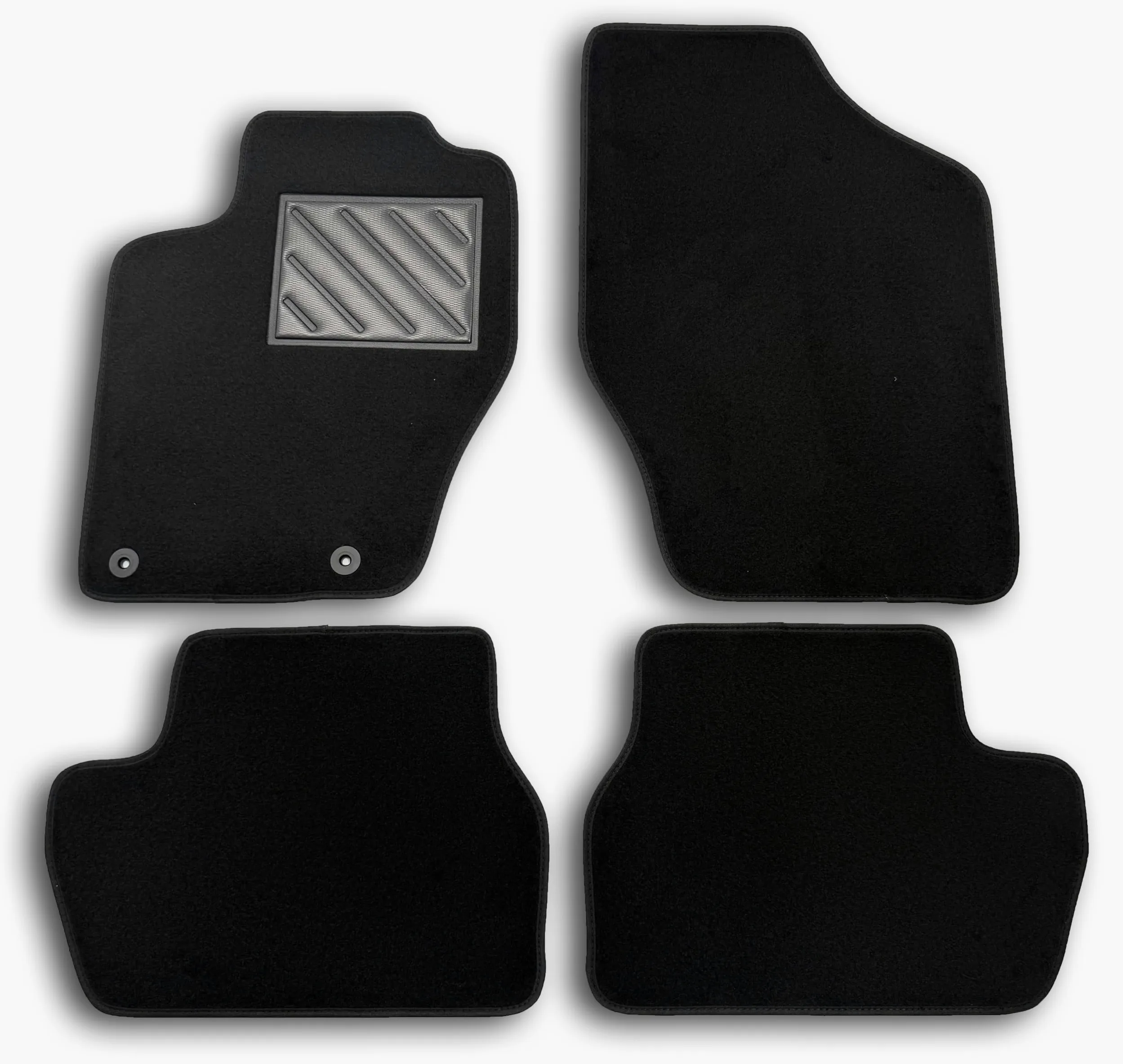 Alfombrillas para Peugeot 307 2001-2007 - Alfombrillas a Medida - Antideslizantes - Talonera en PVC (cloruro de polivinilo) - Clips de fijación