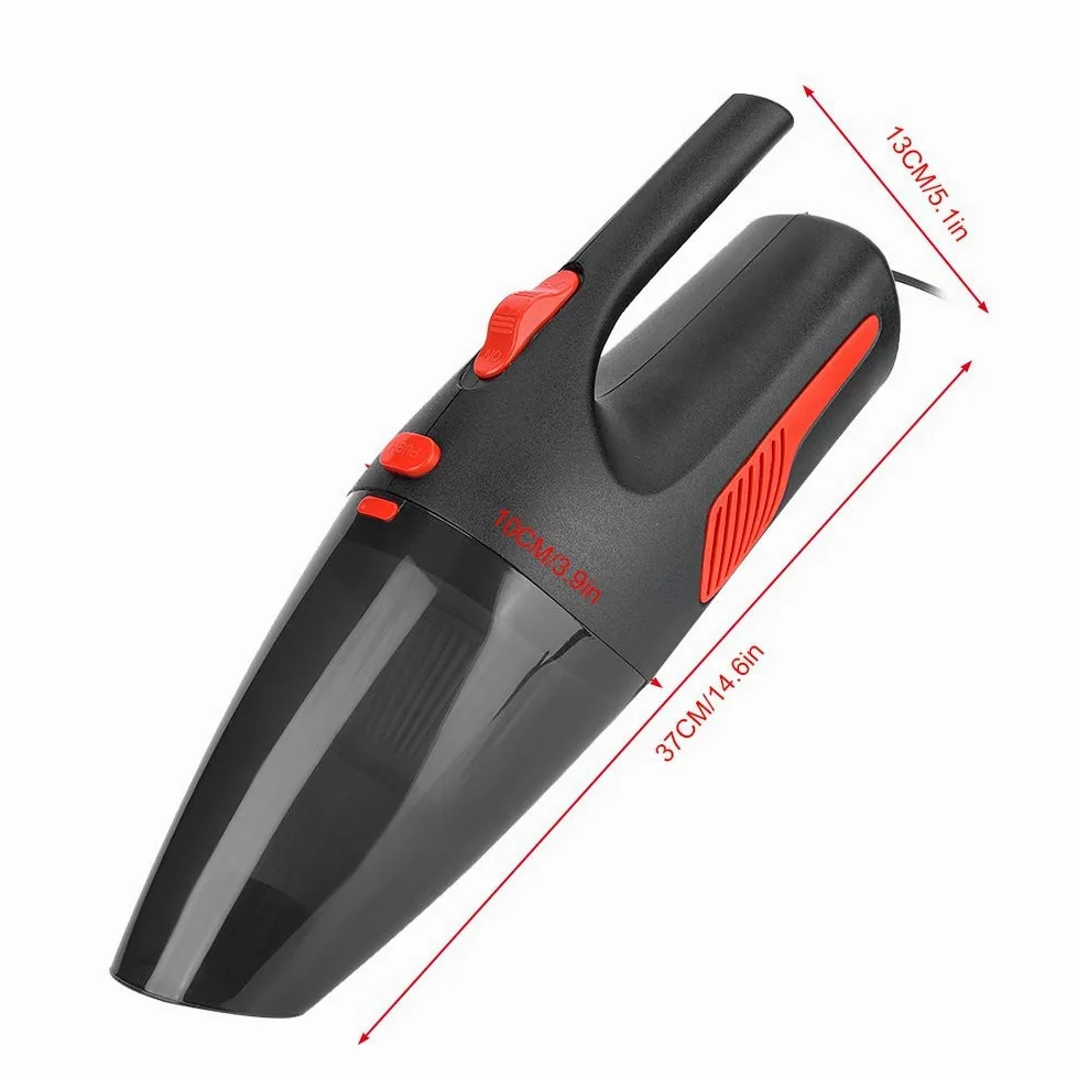 Aspiradora de Coche 120 W con Cable, aspiradora de Mano para húmedo y seco, Doble Uso, 12 V, ABS, Incluye 5 boquillas y Manguera para Coches, Camiones y Barcos, Color (Negro)