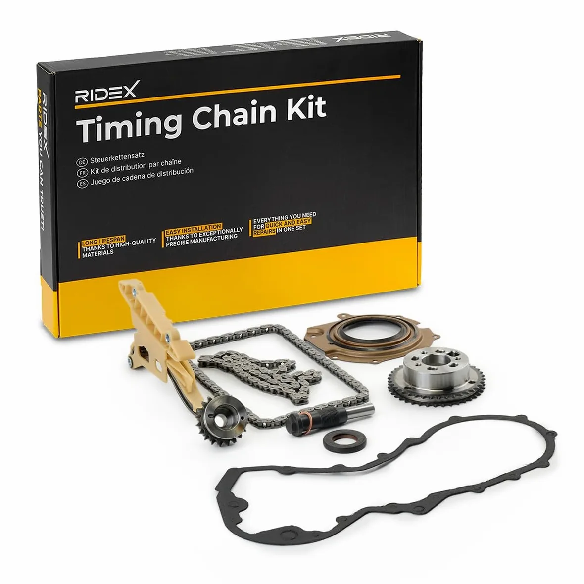 RIDEX 1389T0047 Kit de cadena de distribución con juntas con ruedas dentadas Compatible con FORD MONDEO IV Turnier BA7