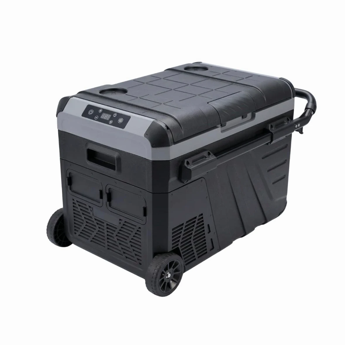Nevera Portátil Eléctrica 35L con Compresor 12V 220V | para Coche, Furgoneta Camper, Autocaravana, Camión y Camping | Mini Congelador Rígido con Ruedas y Asa