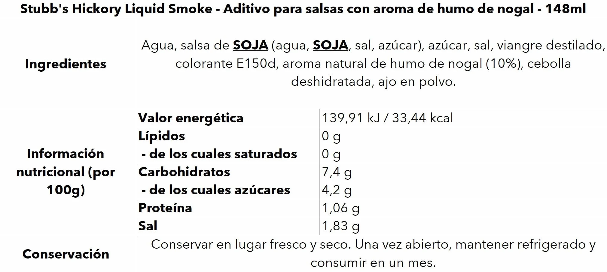 Stubb's Hickory Liquid Smoke Aditivo para salsas con aroma de humo de nogal 2x148 ml