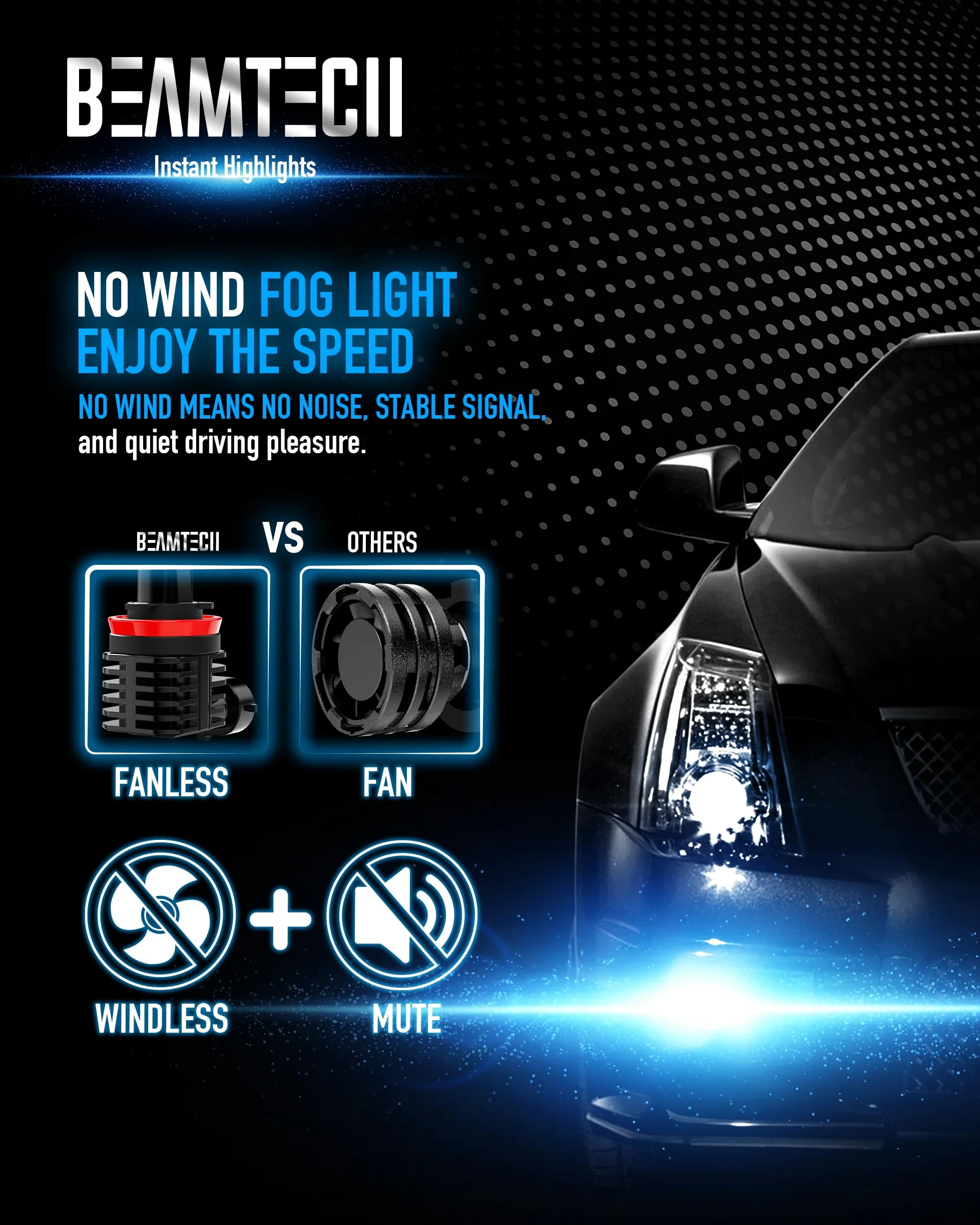 Beamtech H11 - Bombilla LED para faros delanteros, 50 W, 6500 K, 8000 lúmenes, extremadamente brillante, H8 H9 CSP Chips Kit de conversión