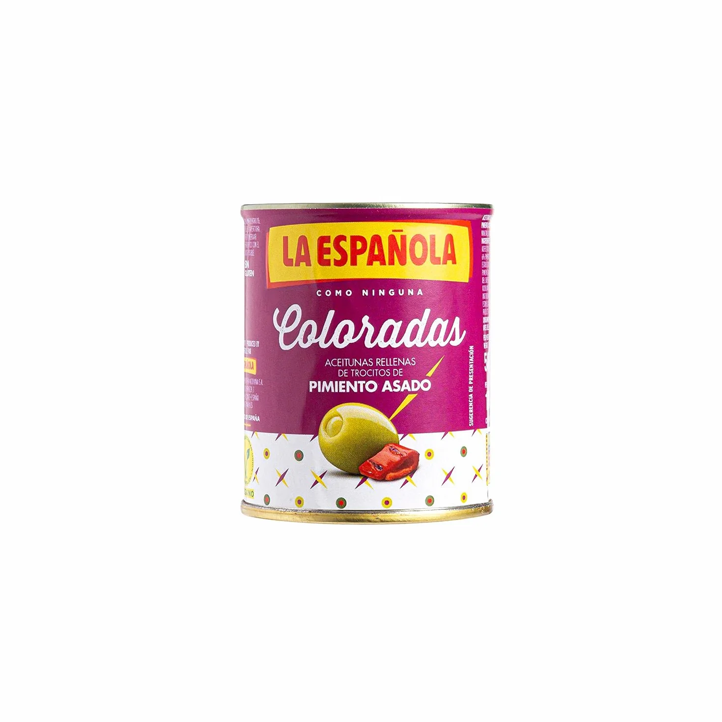La Española Aceitunas Rellenas de Pimiento Asado 8 Unidades 3x50g Olivas de Mesa Coloradas