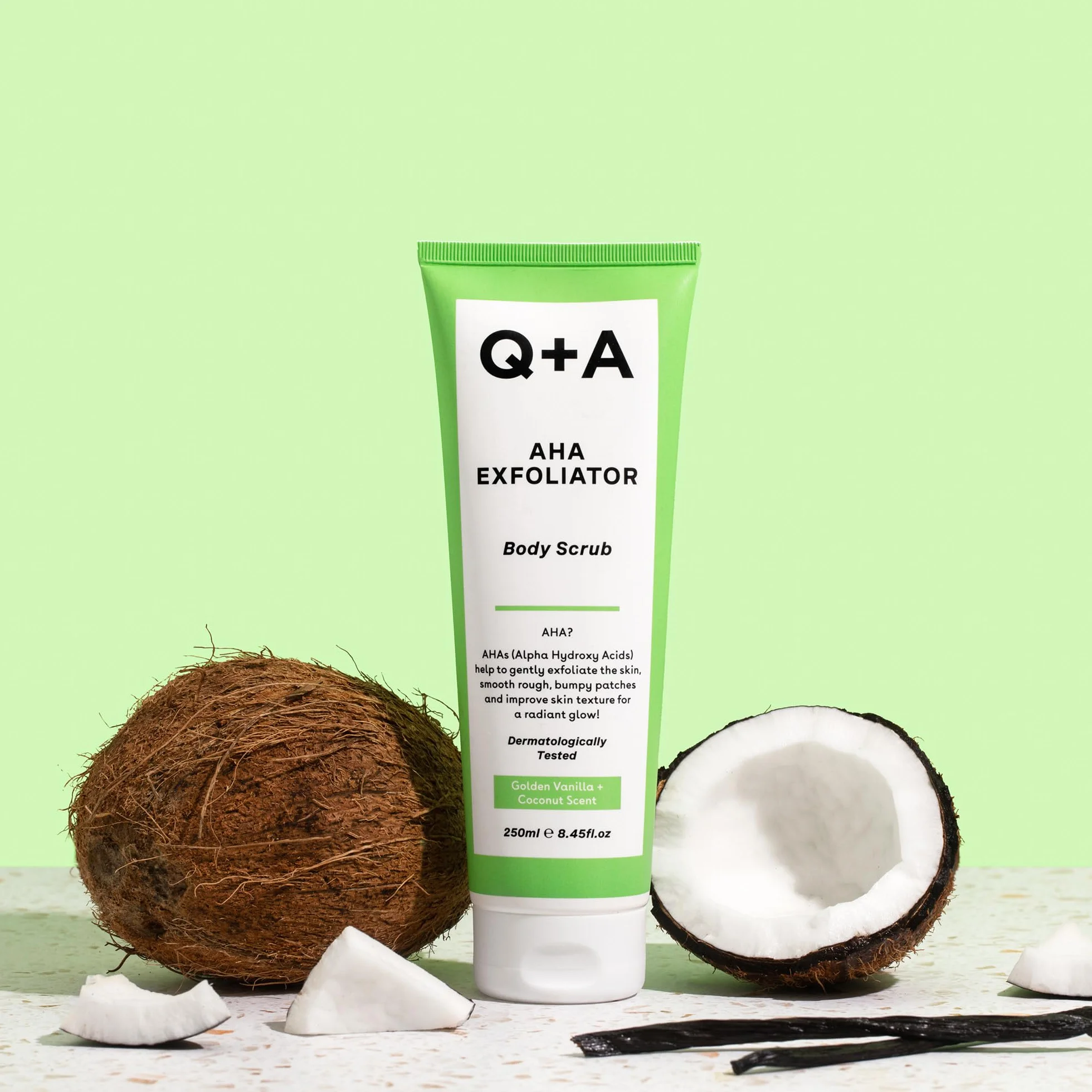 Q+A Exfoliante Corporal AHA 250 ml Ácido Láctico Glicólico