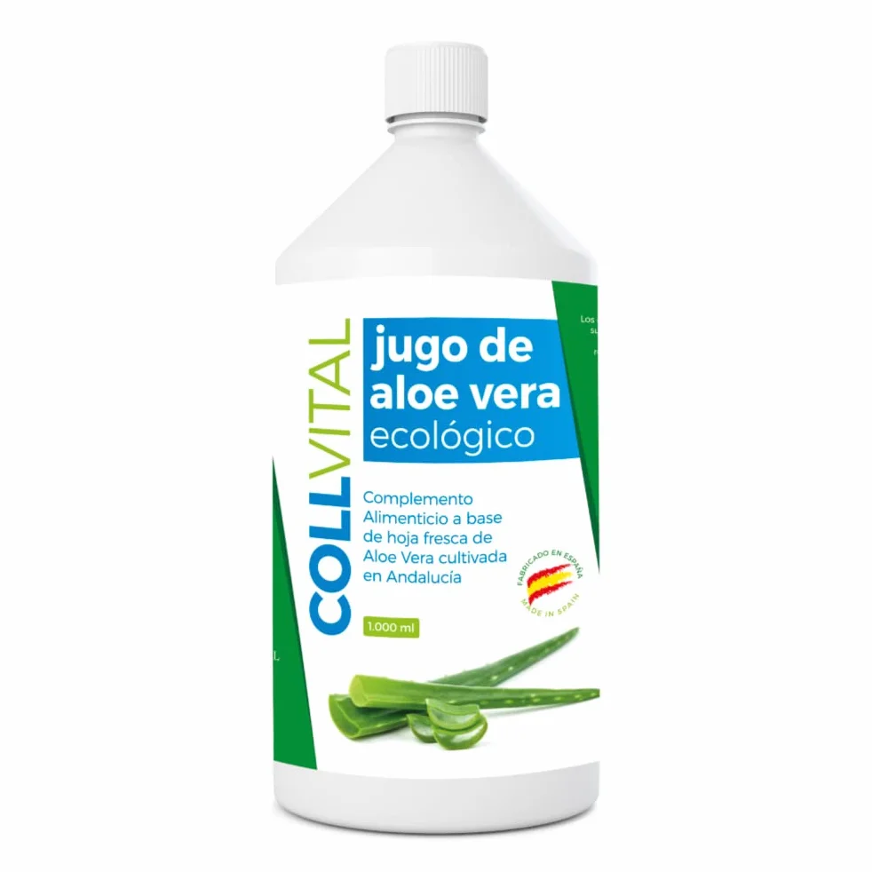 Aloe vera puro para beber con pulpa natural 99.5% zumo ecológico Bio 1 litro