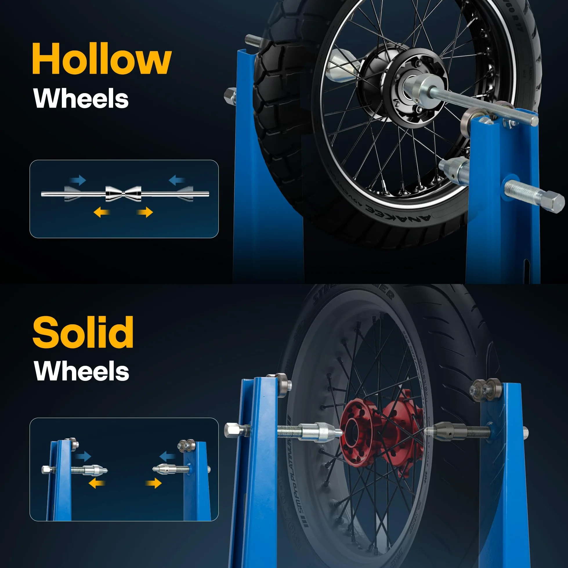 VIVOHOME Equilibrador de ruedas de motocicleta y soporte de trazado azul