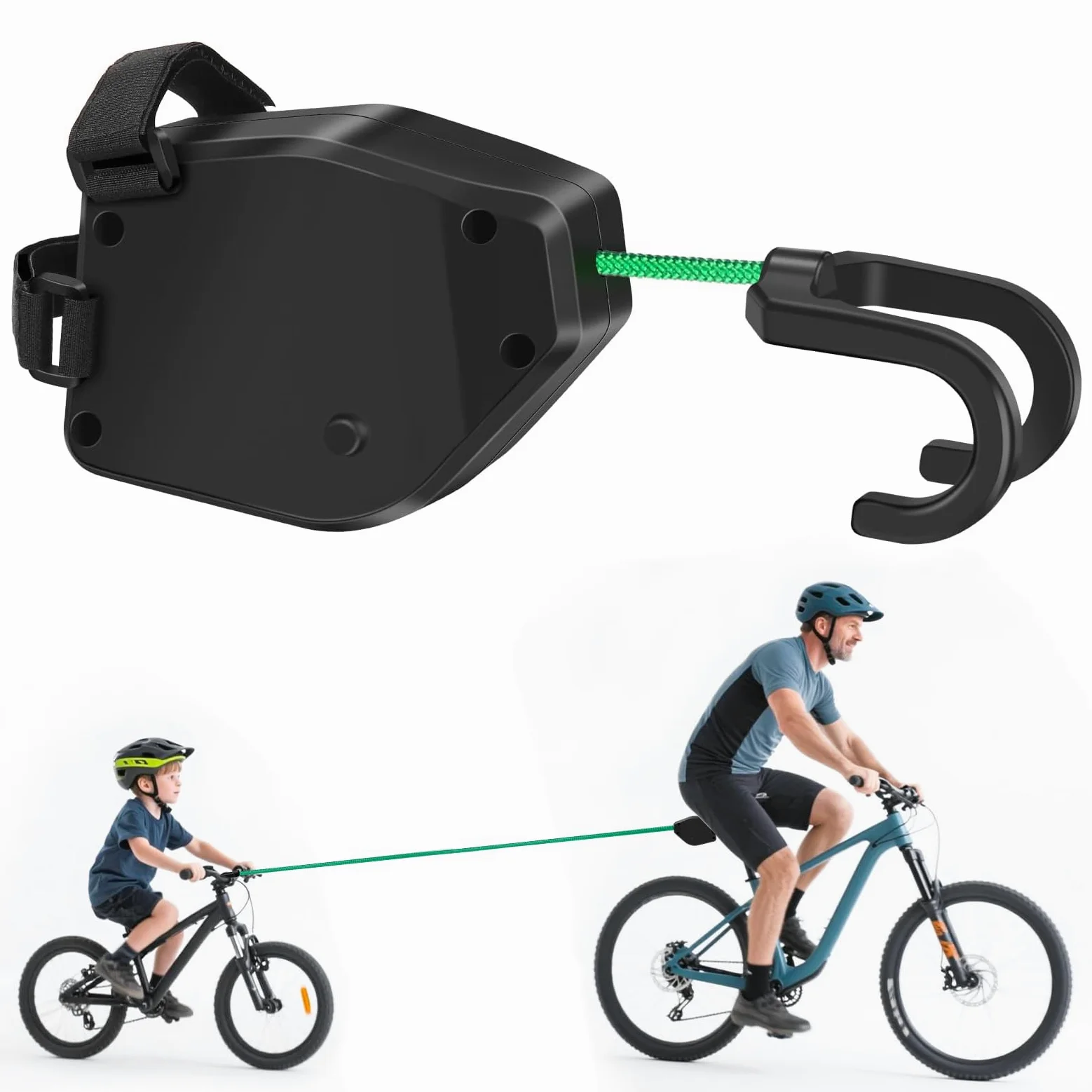 FoiiLiio Cuerda de Remolque Bicicleta,2.5m Cuerda de Remolque Retráctil,Cuerda de Remolque para Bicicleta para Bicicletas de Montaña,Todas Las Bicicletas