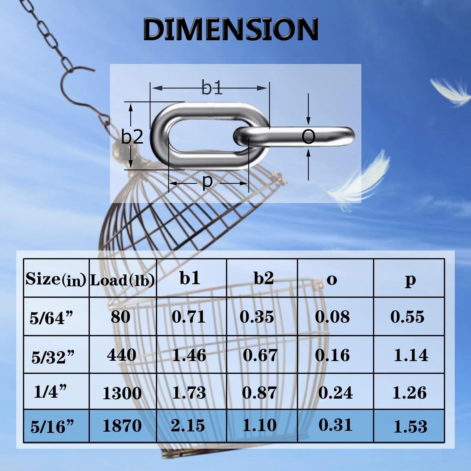 Cadena de eslabones de acero inoxidable, Ekunbuy 304 de acero inoxidable a prueba de enlaces, cadenas resistentes para remolque, para colgar en remolque, oscilación antirrobo, 5/16-15 pies
