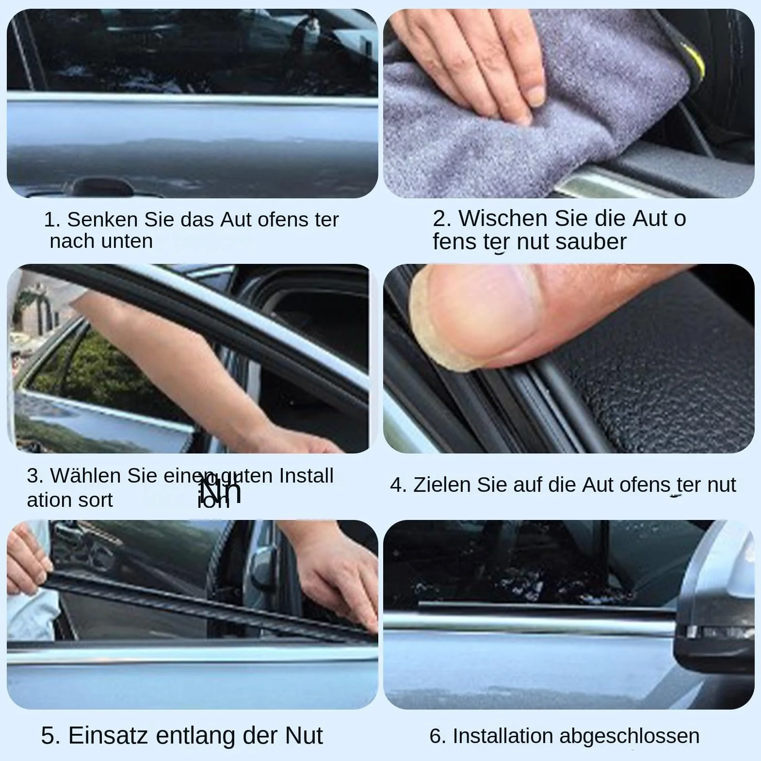 Limpiaparabrisas laterales para coche, limpiacristales laterales para coche, rasqueta de goma resistente a la intemperie para ventanas laterales, limpiador de ventanas multifuncional, fácil de