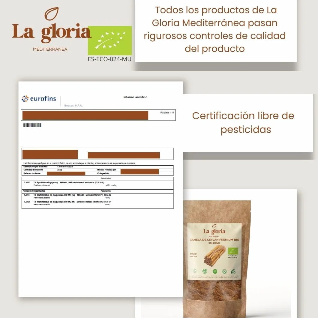 La Gloria Mediterránea Canela de Ceylán en Polvo 200g Ecológica