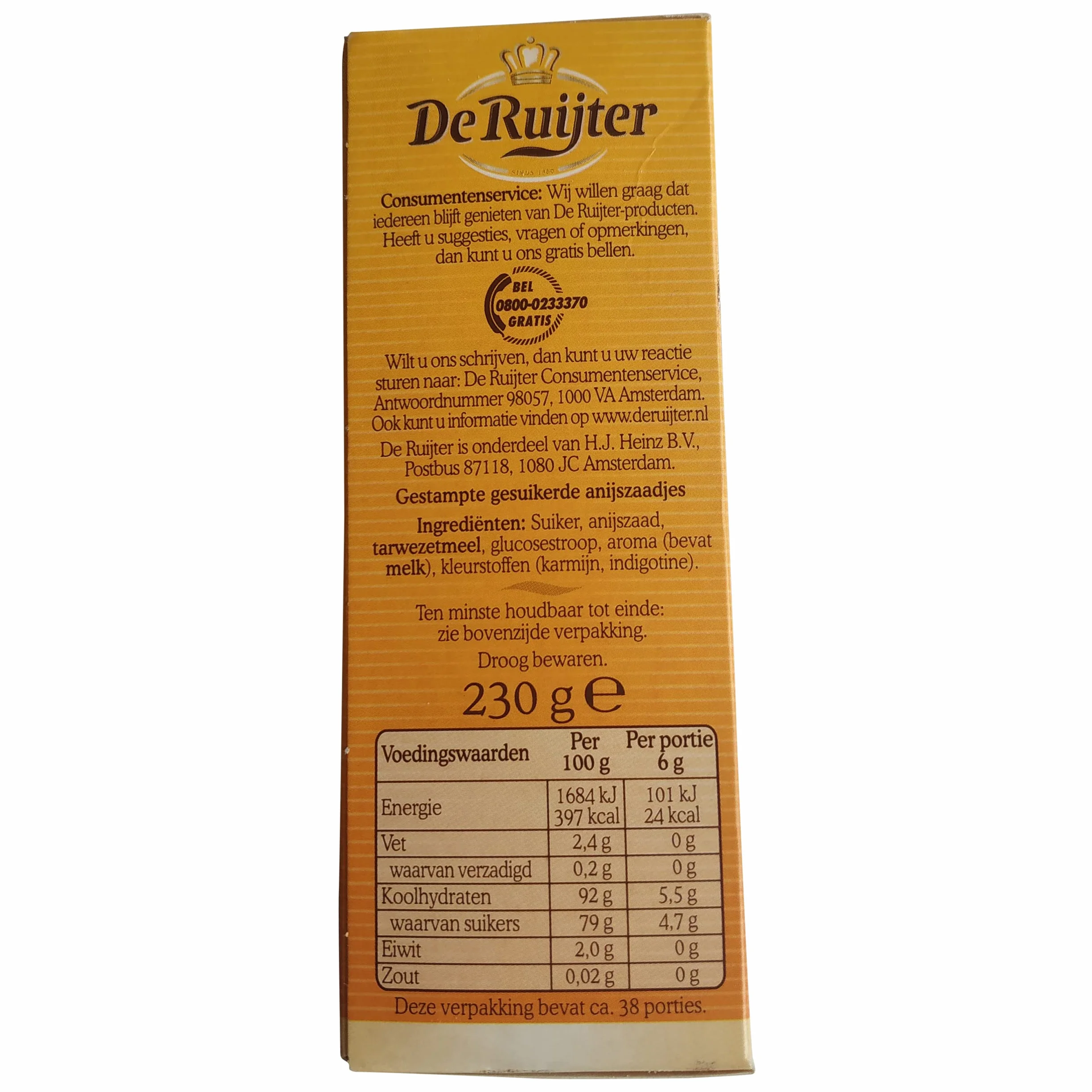 De Ruijter Crema de Anís Triturado 230g