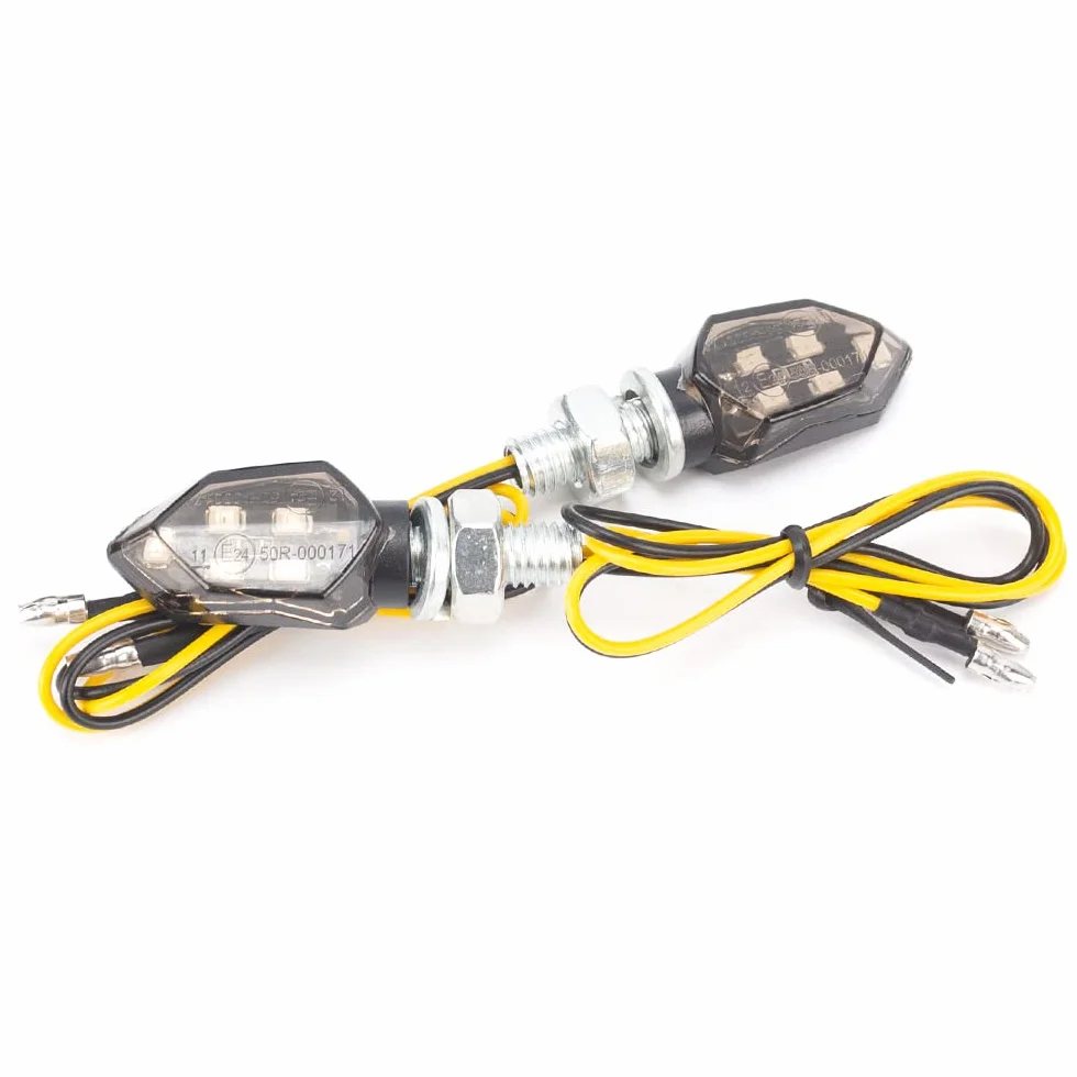 4PCS Intermitentes Moto Homologados ECE R50, Mini Indicadores Universal para Motocicletas de 12V, Luces de Señal de Giro Ámbar, Impermeables IP65, Compatible con Rosca M8