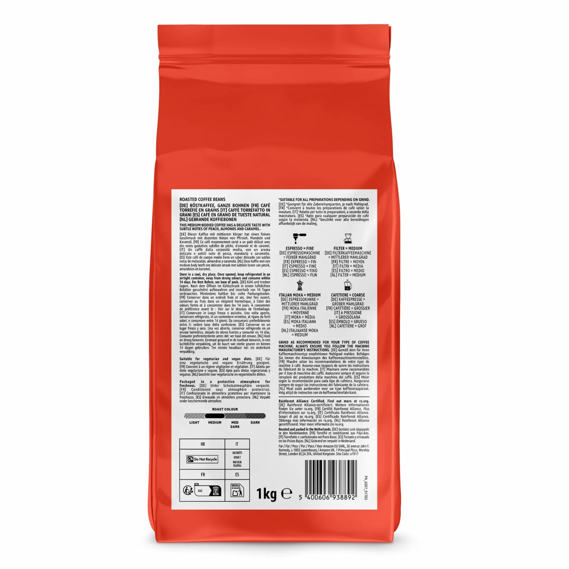 Amazon Houseblend Classic Mezcla De Arábica Y Robusta Café En Grano De Tueste Natural 1kg