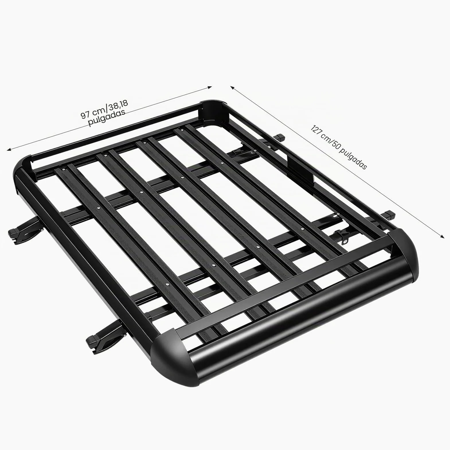 Barra de techo universal para coche, reling de carga de acero de 127 cm, barra de techo con capacidad de carga de 68 kg, estante para equipaje negro para camping, barbacoas, viajes en coche