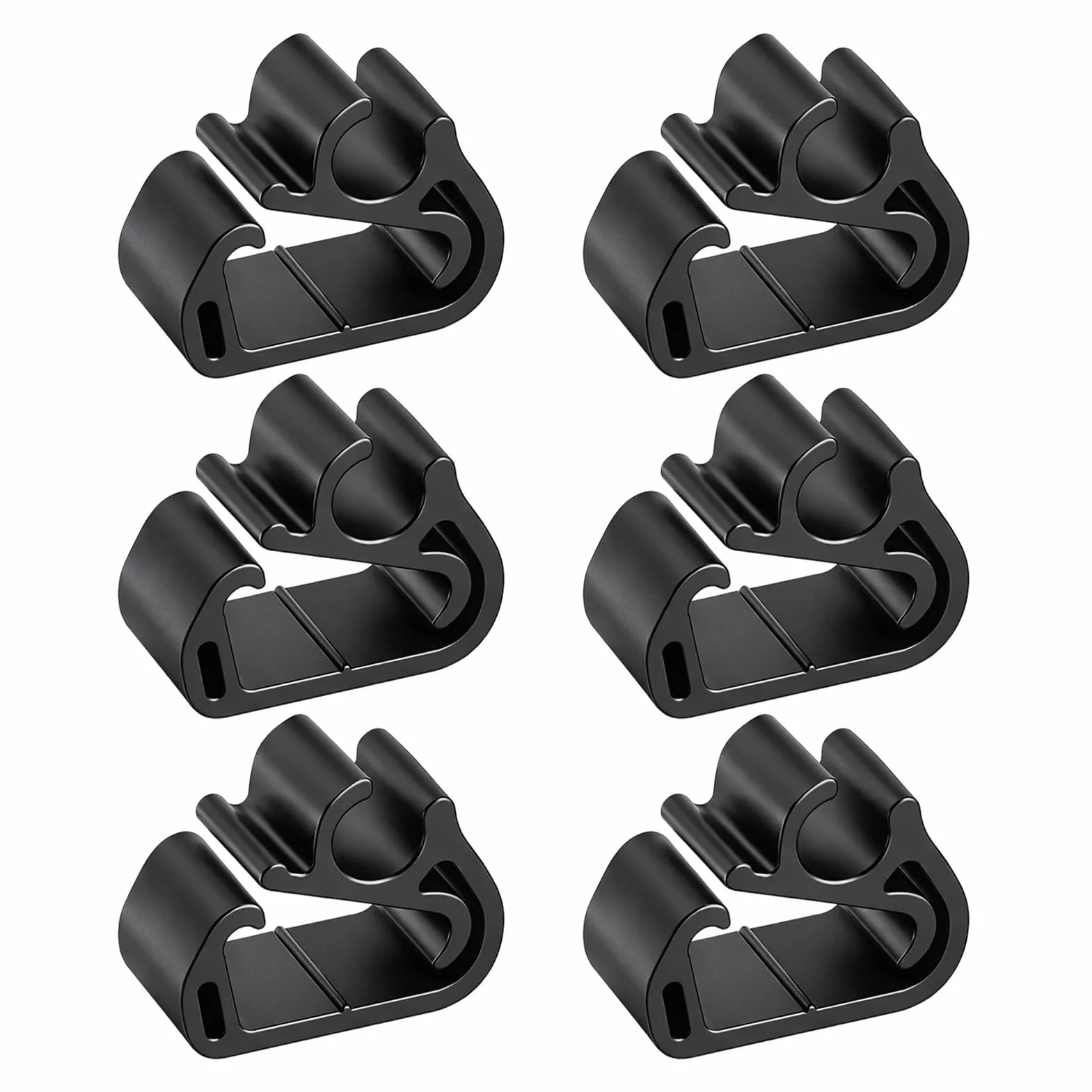 Clips de Sujección Para Limpiaparabrisas Delantero, Clips de Fijación Negro, 6pcs, Instalación Rápida y Segura para Brazos y Tuberías de Limpiaparabrisas
